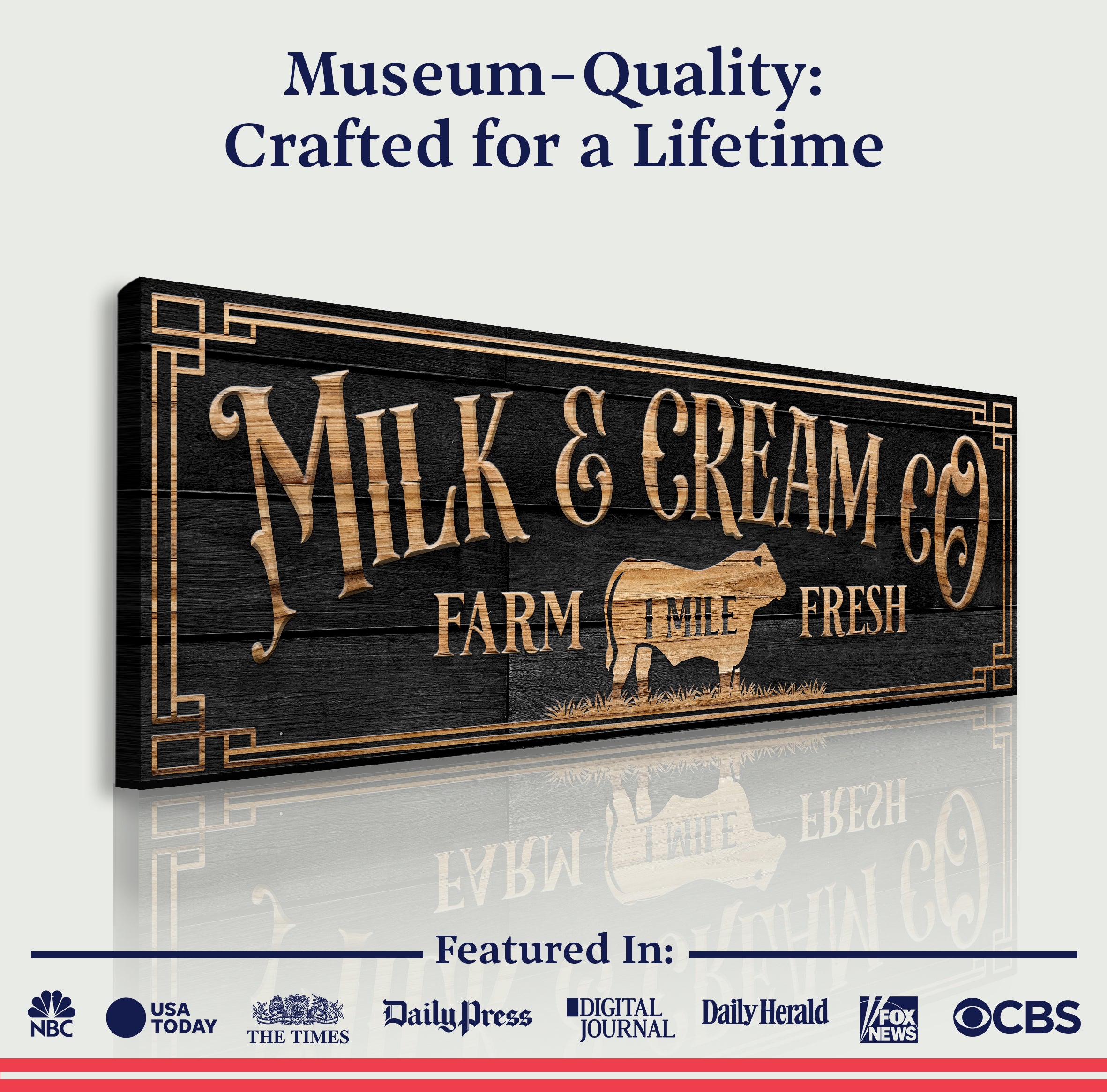 Milk And Cream Co Farm Fresh Sign on sale at MyriadMart