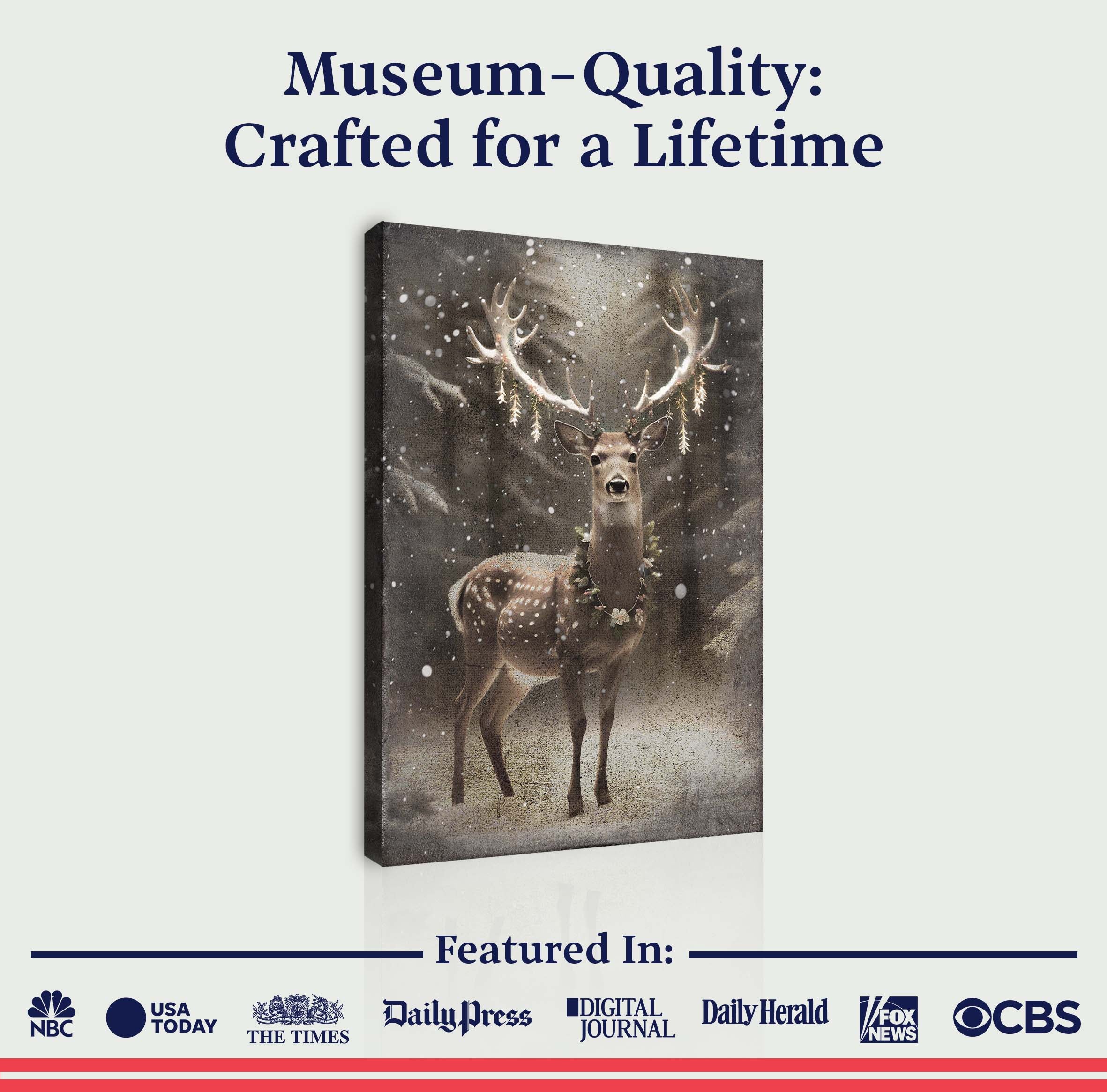 Vintage Winter Deer Christmas Wall Art on sale at MyriadMart