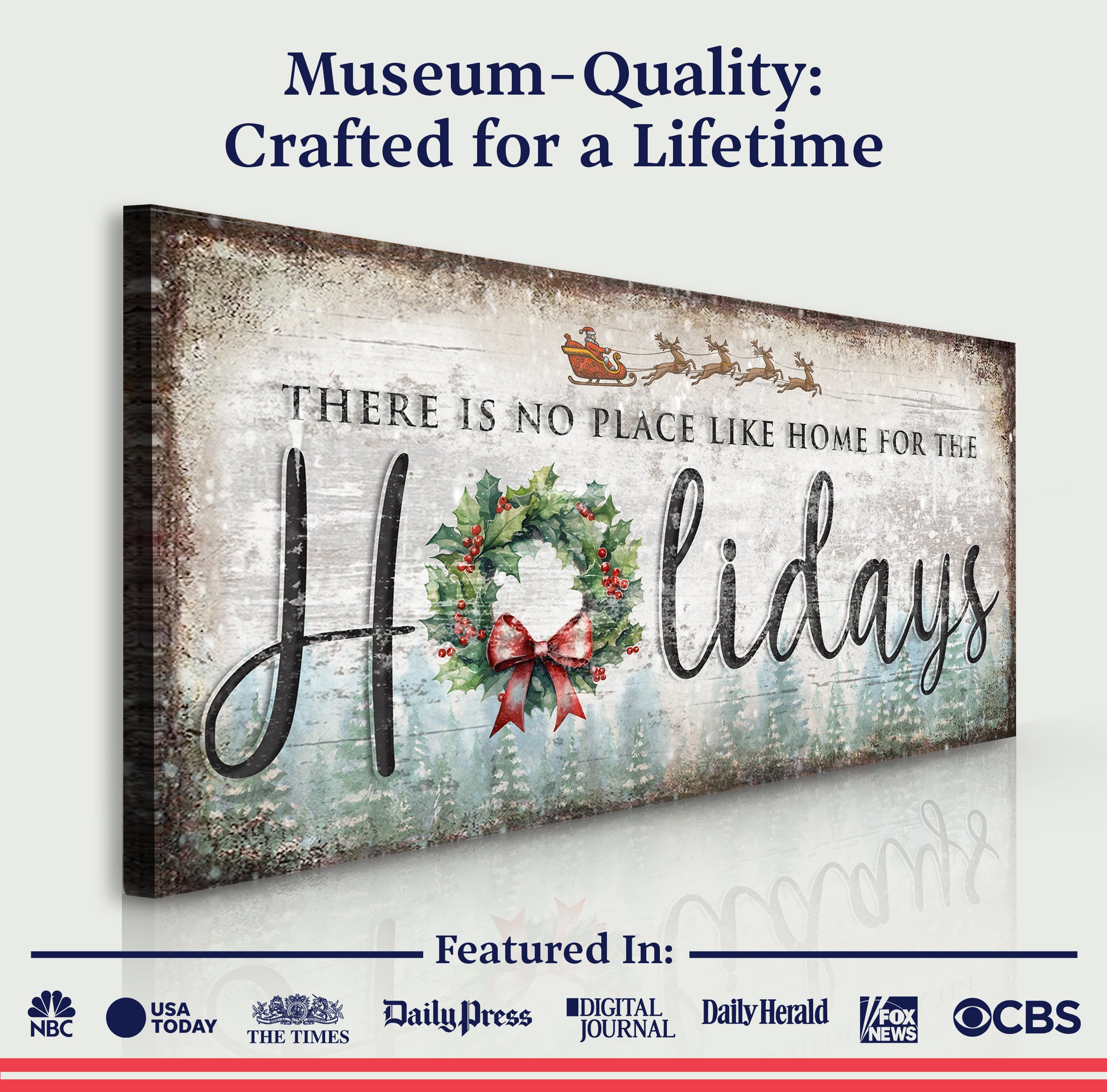 There's No Place Like Home For The Holidays Christmas Sign IV on sale at MyriadMart