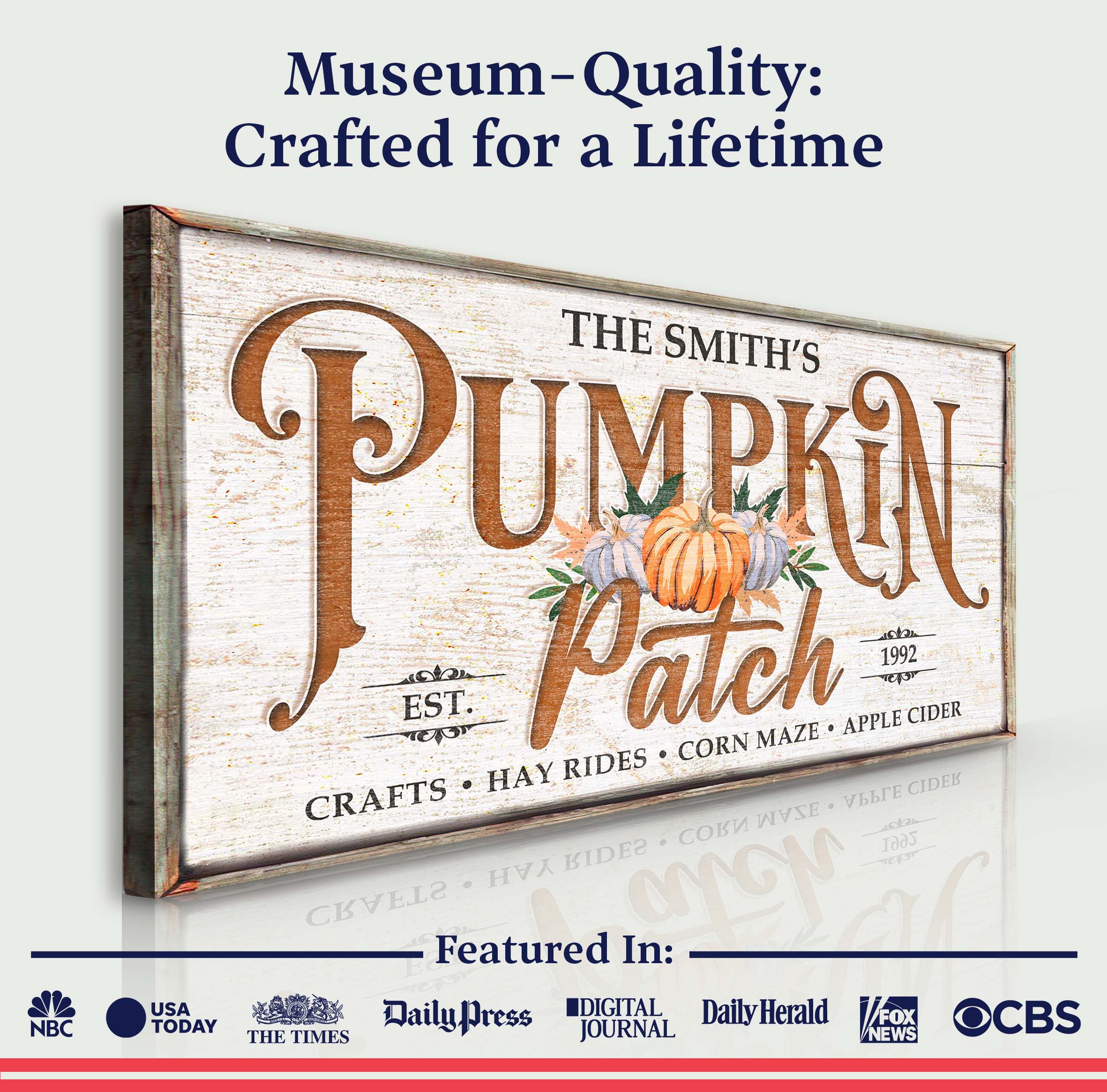 Family Pumpkin Patch Sign on sale at MyriadMart