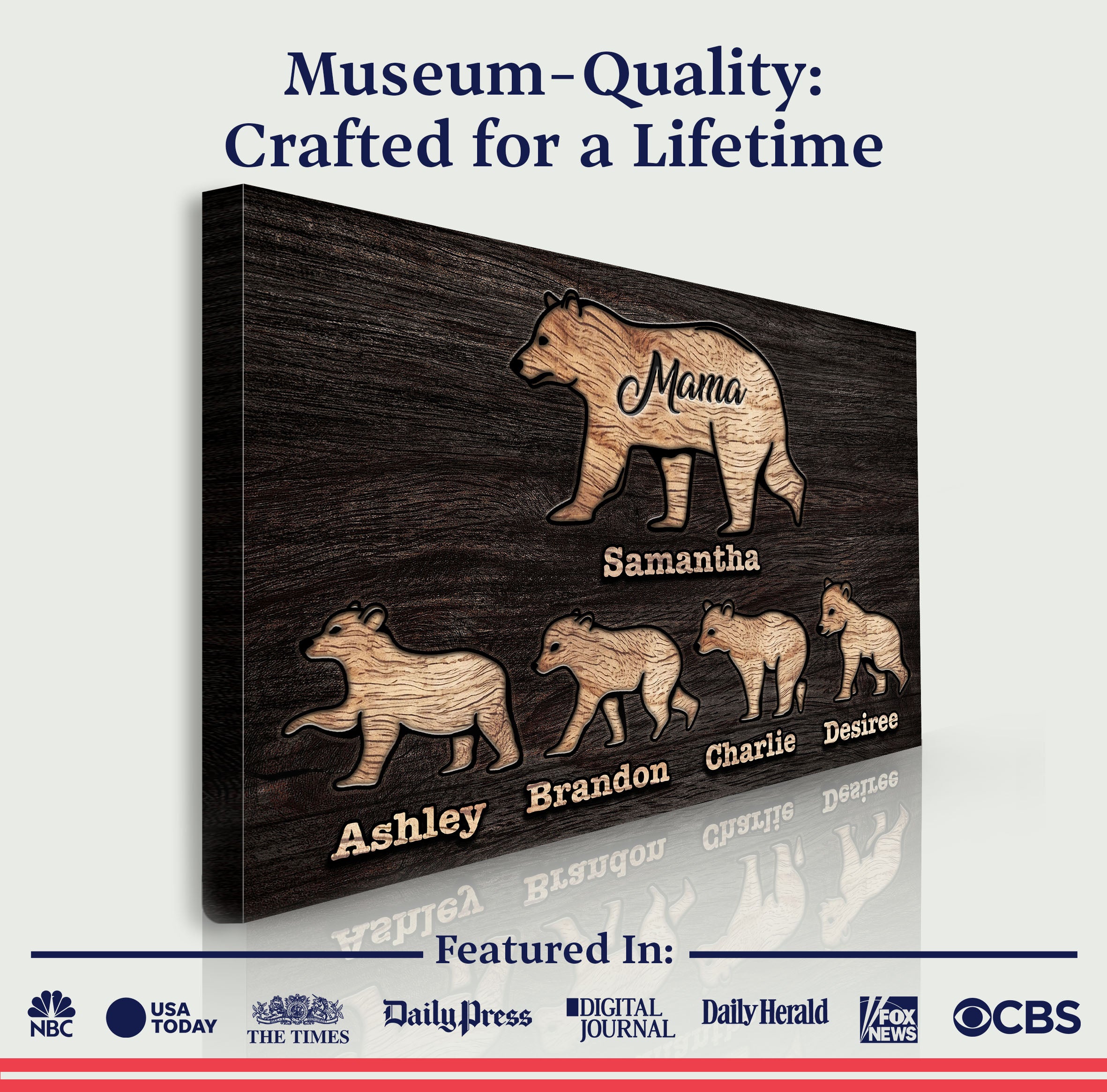 Mother's Day Sign Mother Bear and Cubs on sale at MyriadMart