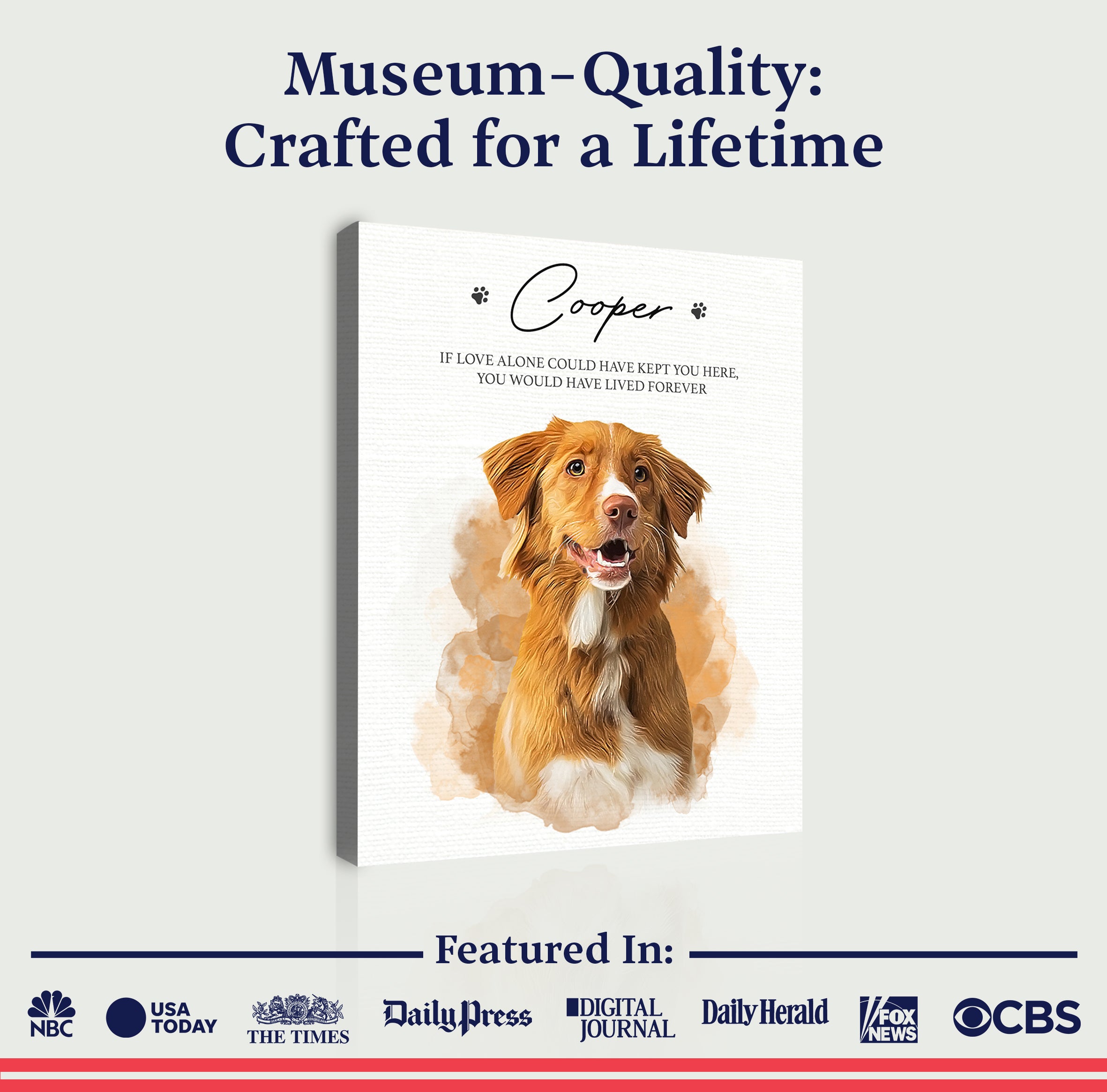 Pet Memorial Portrait Watercolor Sign If Love Alone on sale at MyriadMart