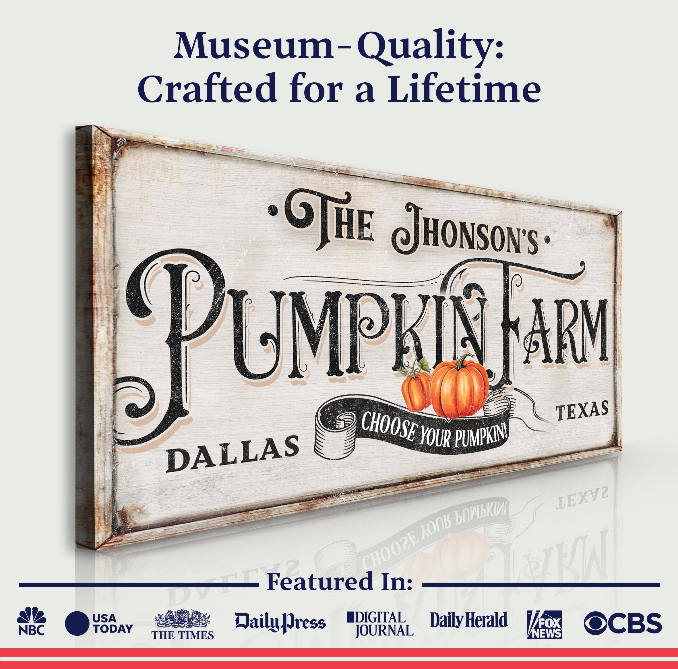 Family Pumpkin Farm Sign on sale at MyriadMart