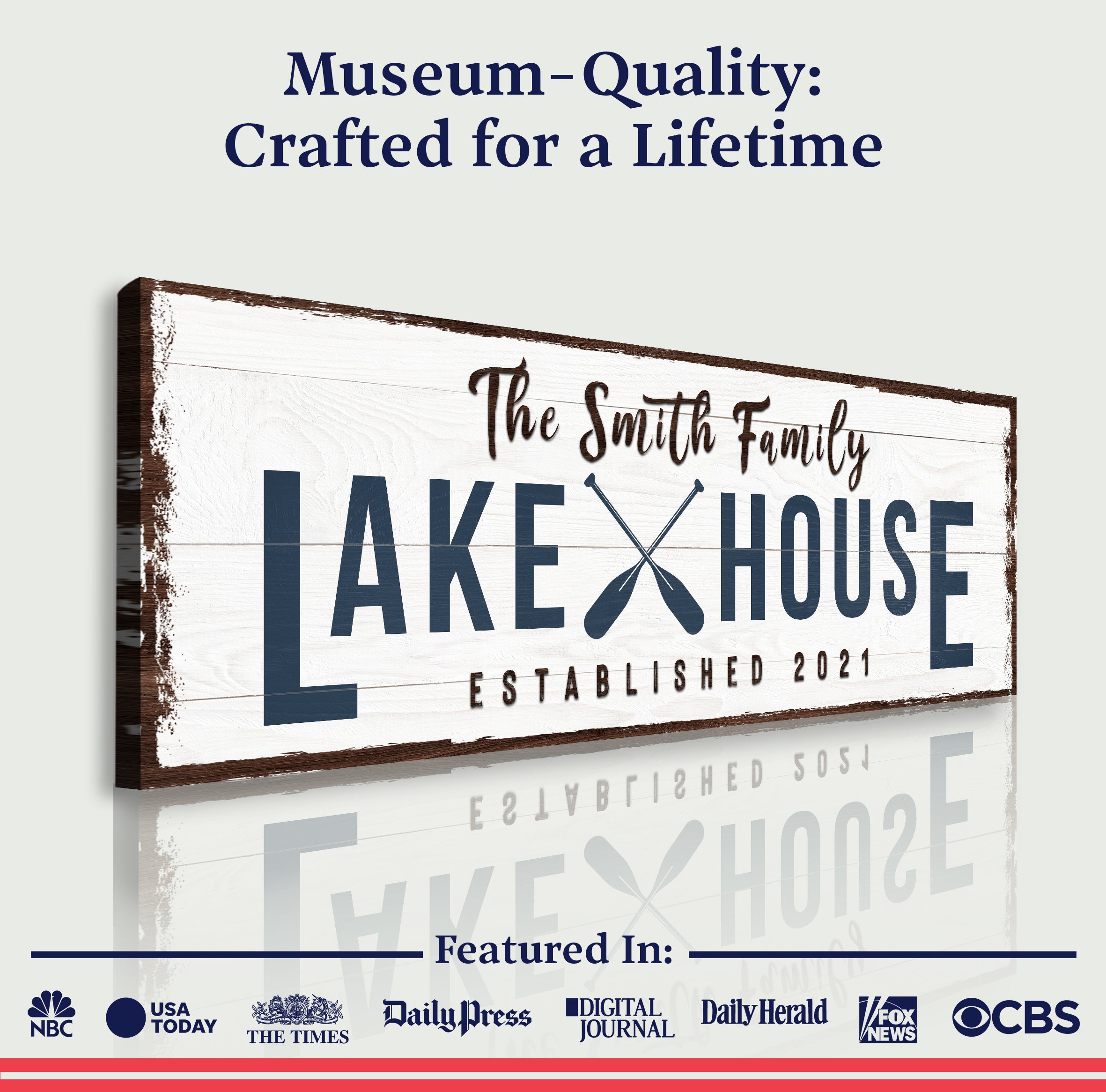 Family Lake House Arrow Sign II on sale at MyriadMart