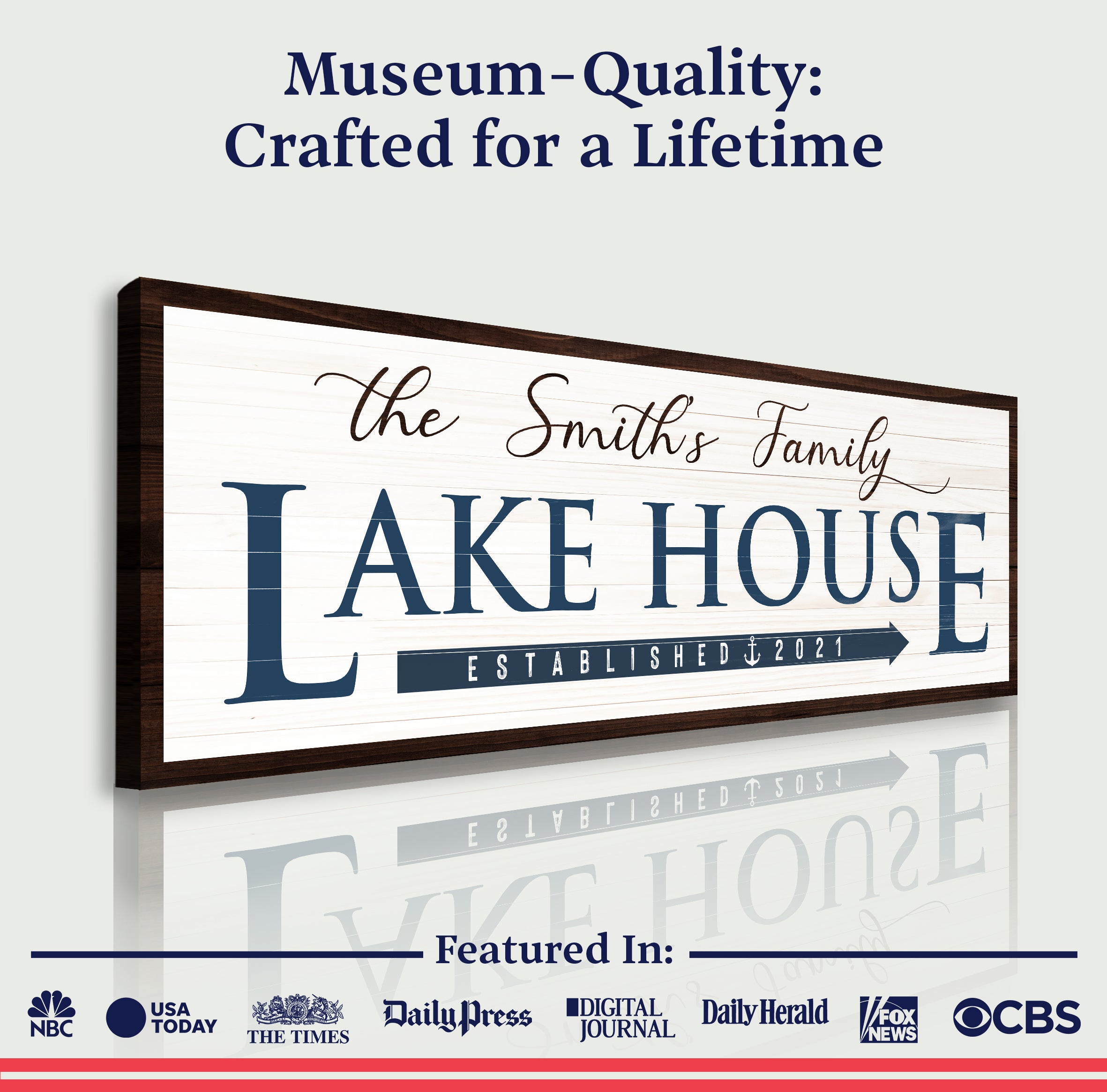Family Lake House Arrow Sign III on sale at MyriadMart