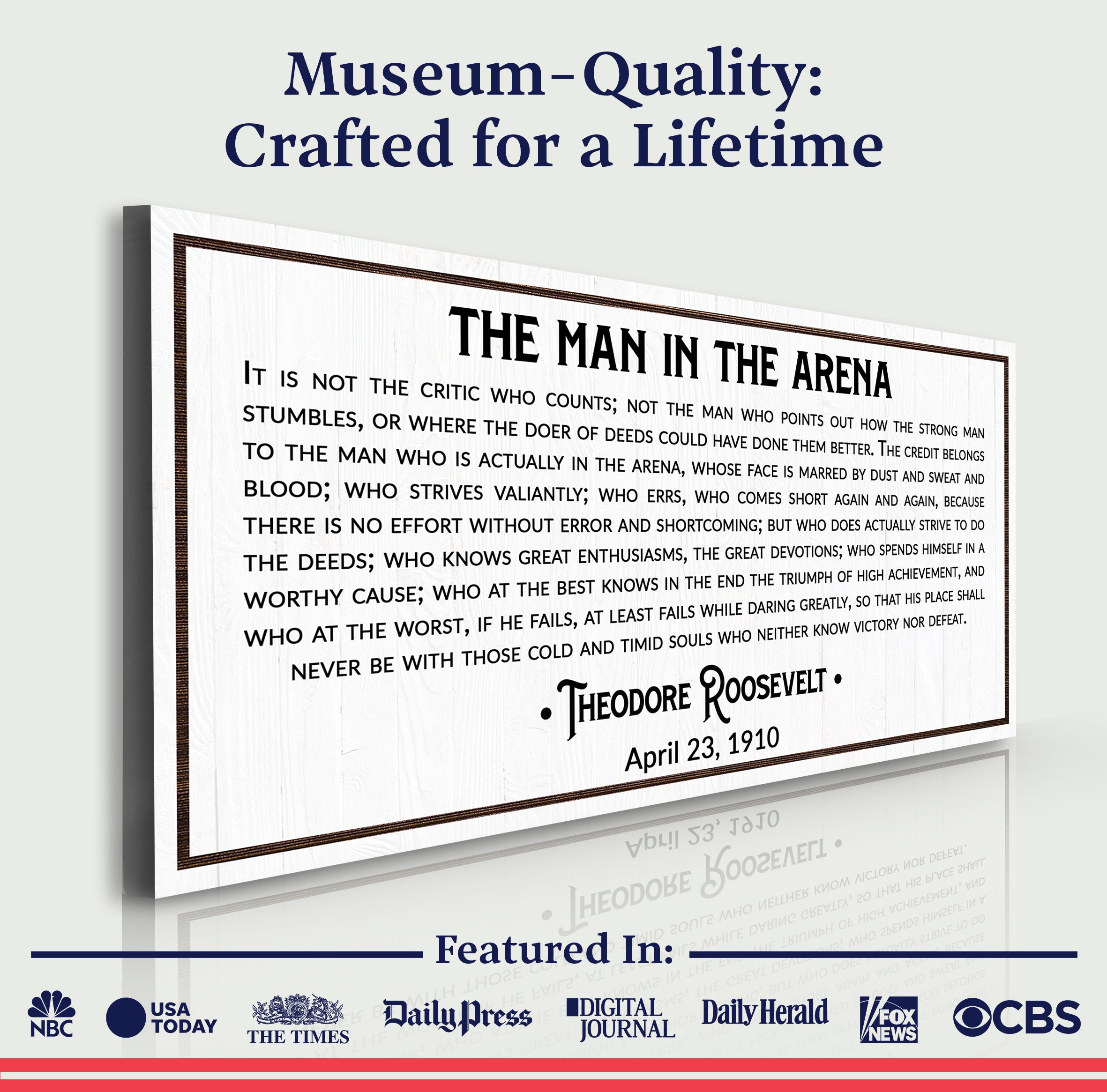 The Man In The Arena Sign VIII on sale at MyriadMart