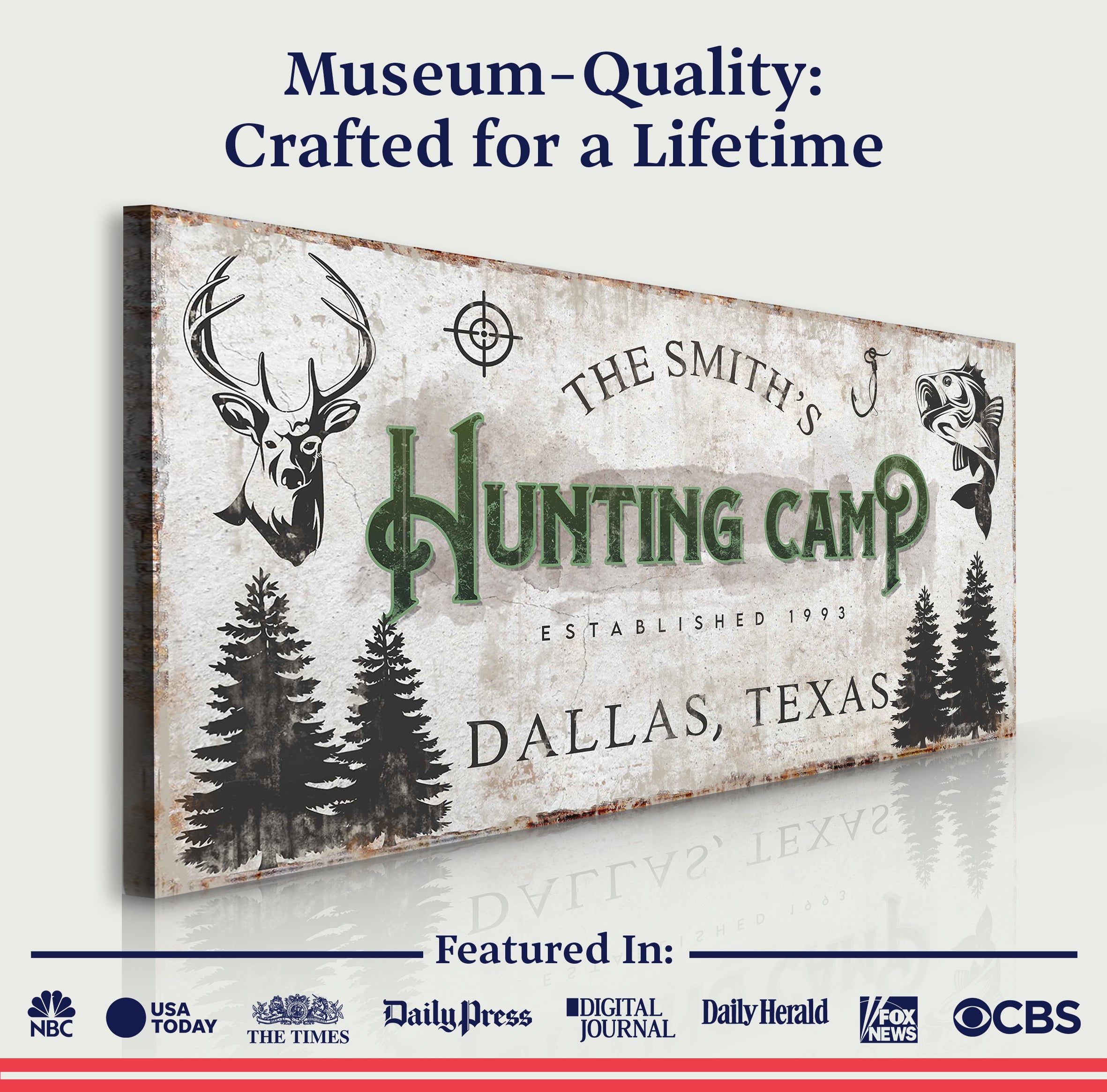 Fishing And Hunting Sign on sale at MyriadMart