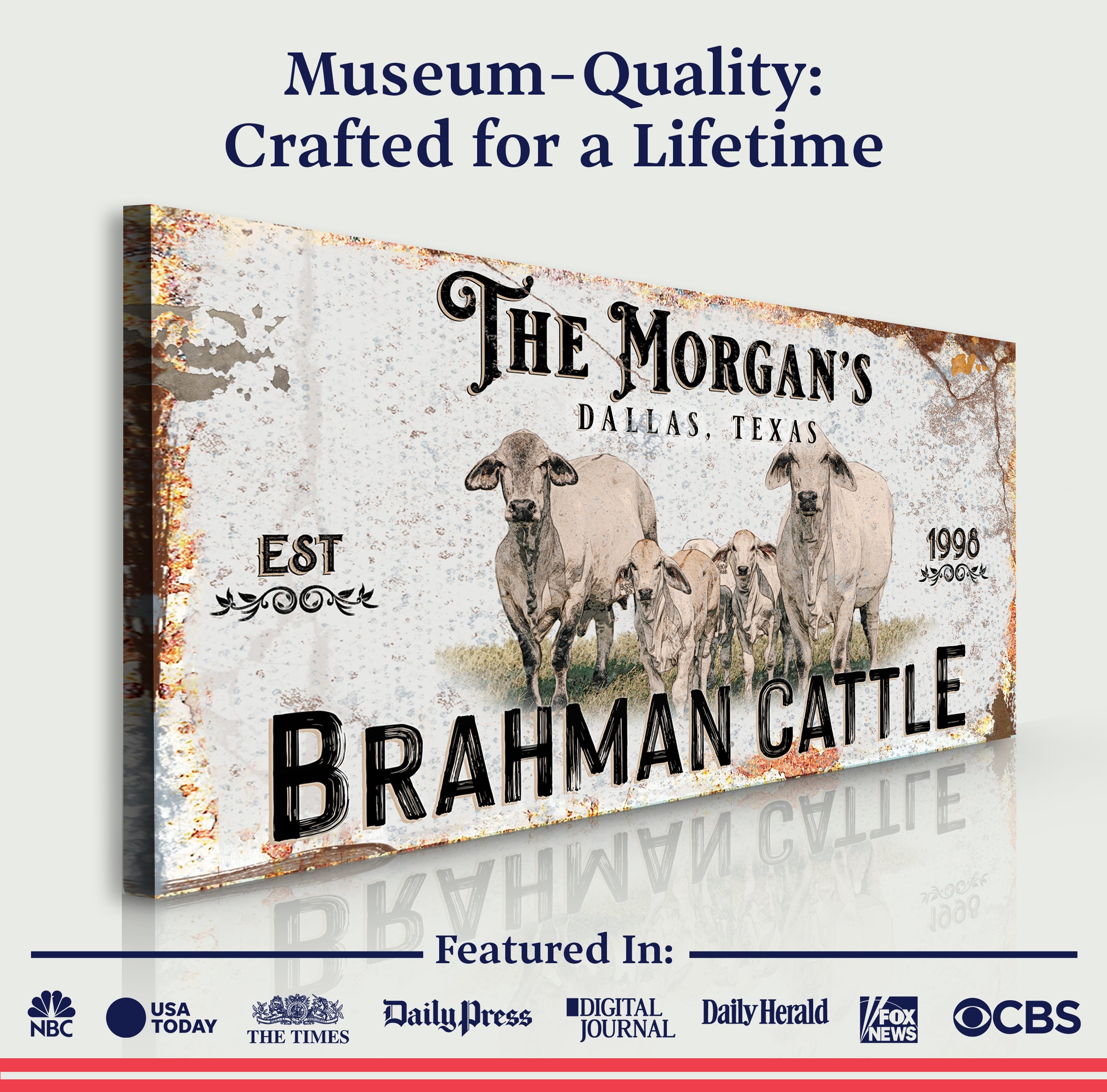Personalized Brahman Cattle Sign II on sale at MyriadMart