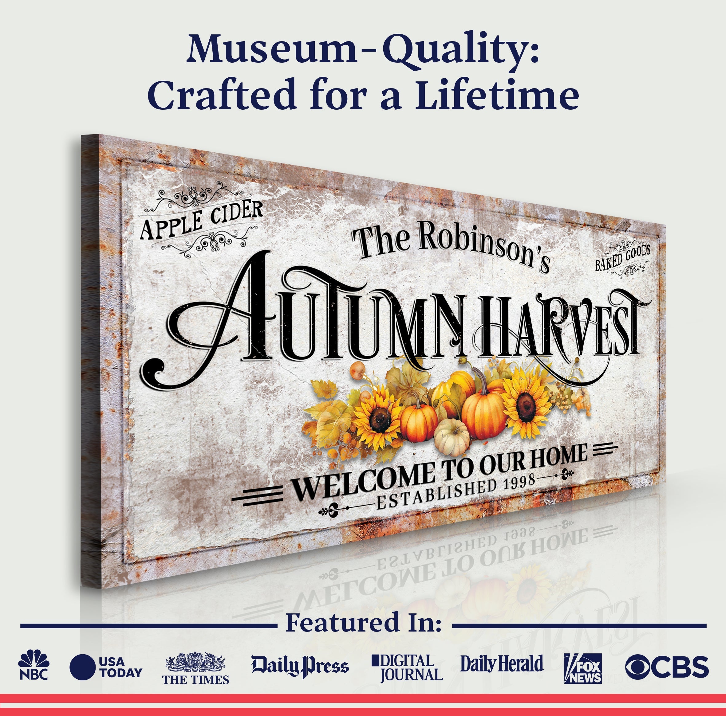 Family Autumn Harvest Thanksgiving Sign II on sale at MyriadMart
