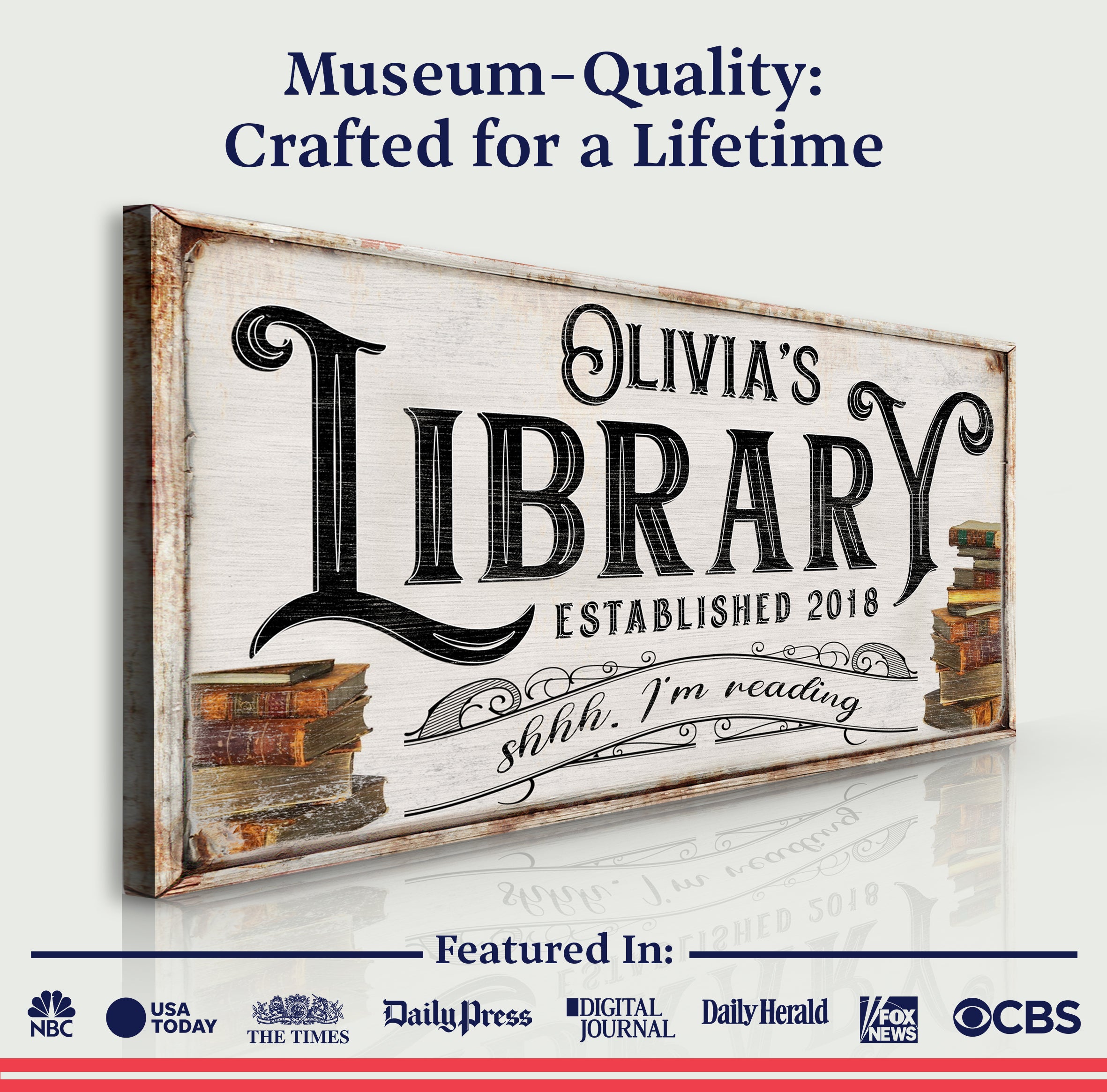 Shhh I'm Reading Library Sign on sale at MyriadMart