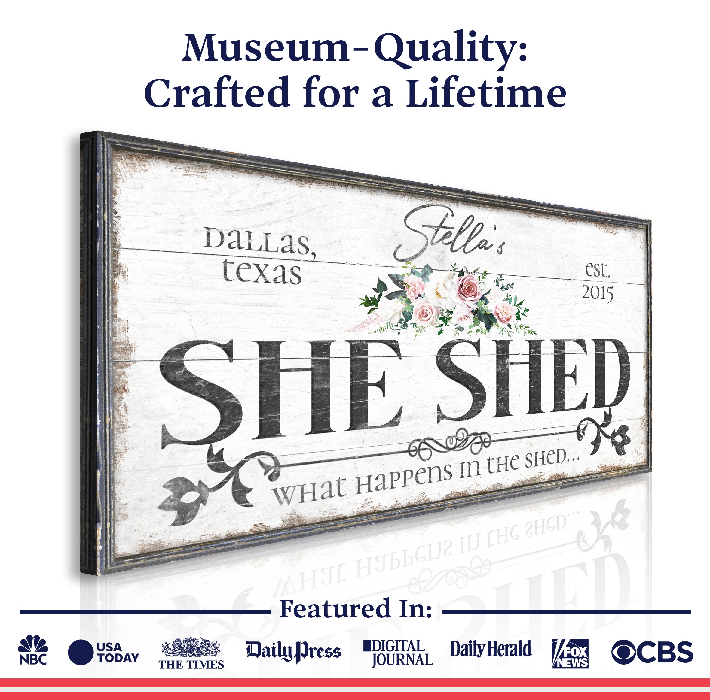 Personalized She Shed Sign VII on sale at MyriadMart