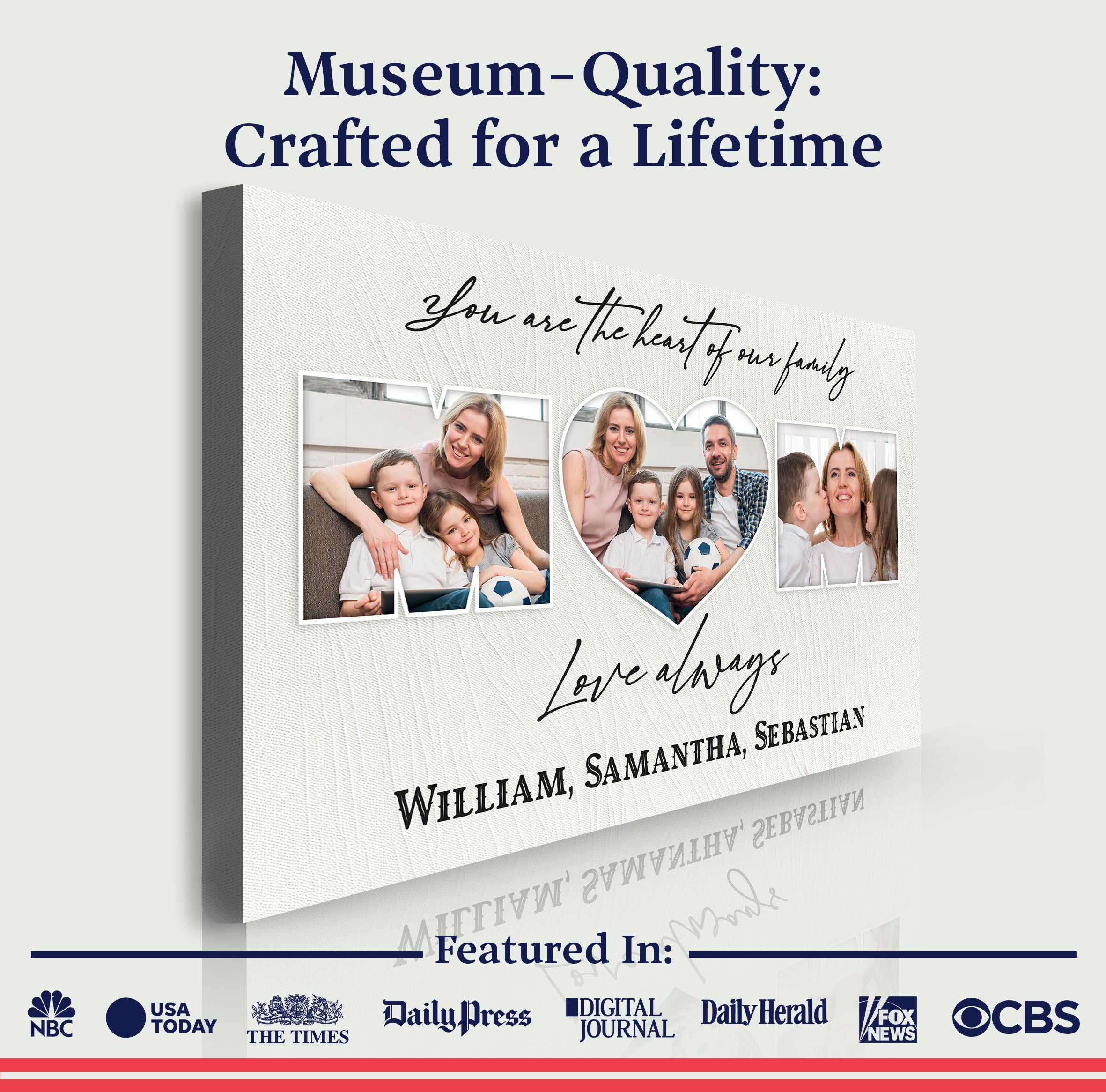 Mother's Day Sign You Are The Heart Of The Family on sale at MyriadMart