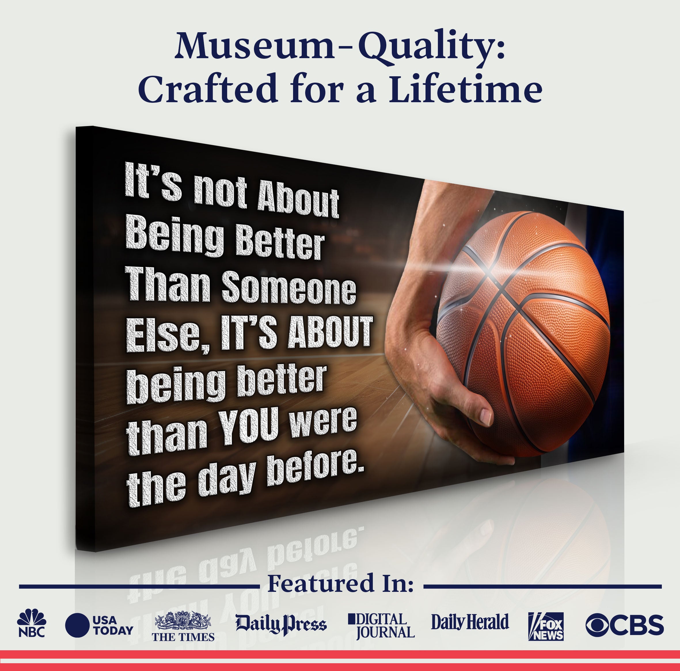It's Not About Being Better Sports Quote Sign III on sale at MyriadMart
