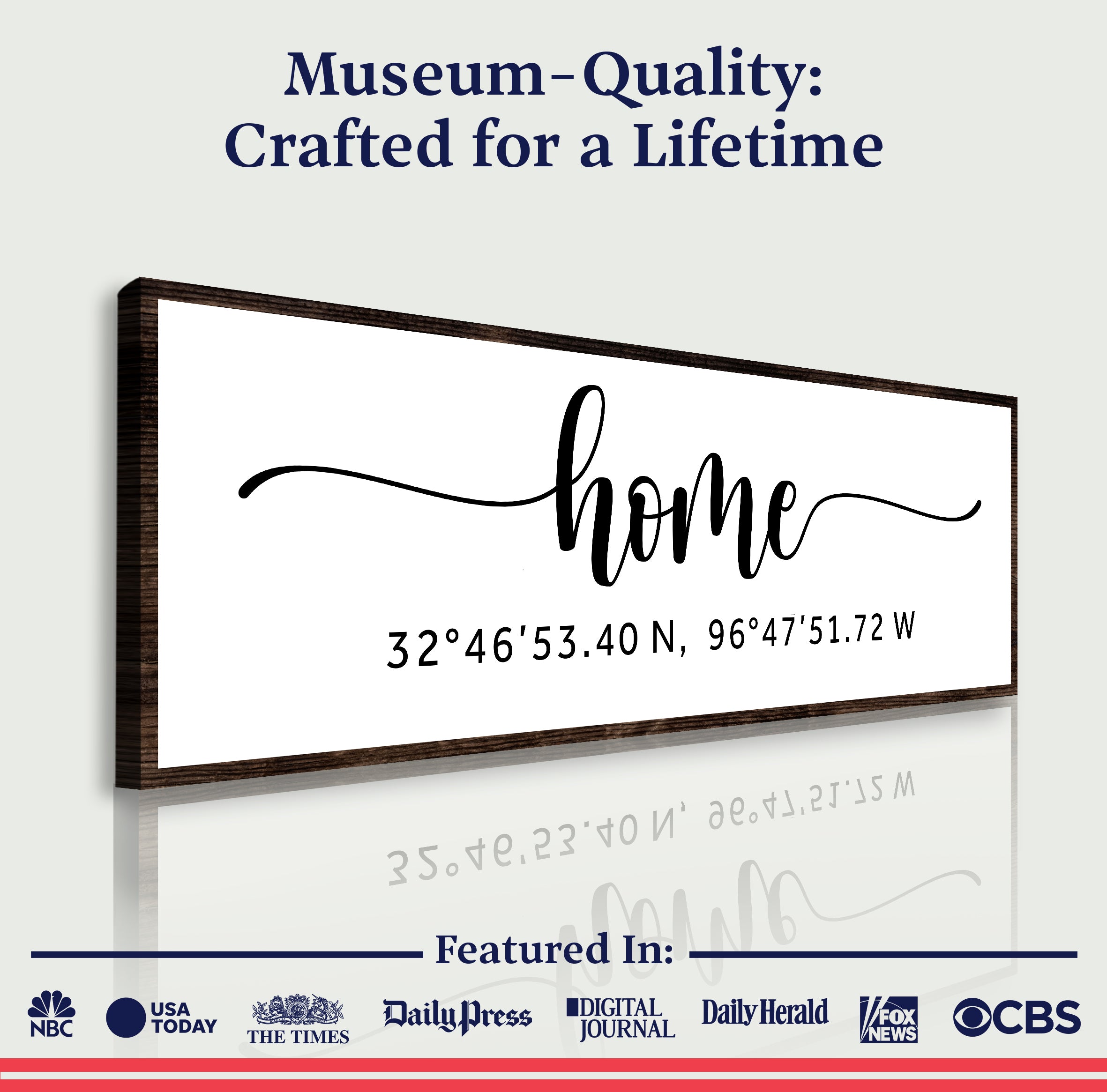 Family Home Coordinates Sign on sale at MyriadMart