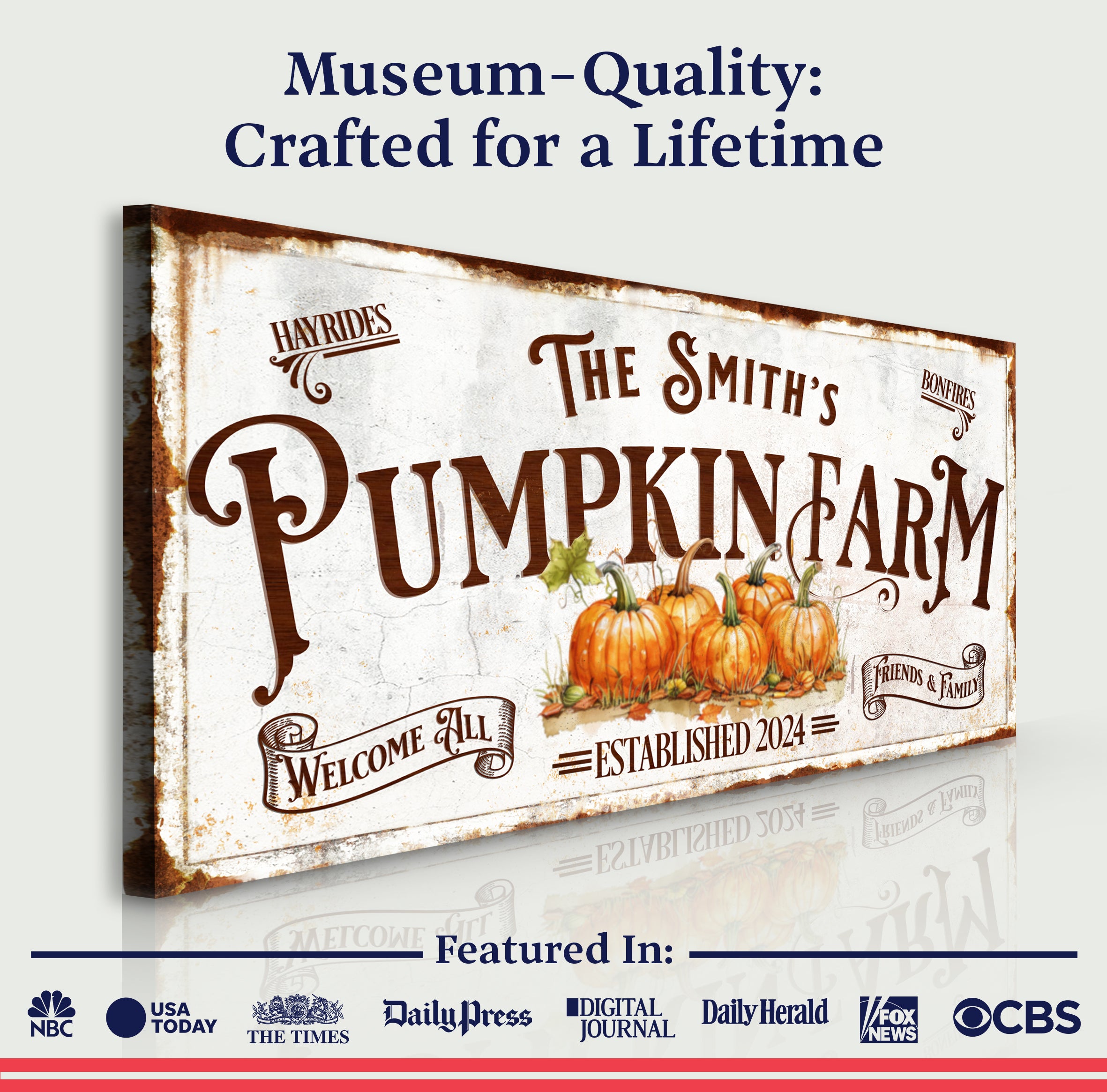 Personalized Pumpkin Farm Sign on sale at MyriadMart