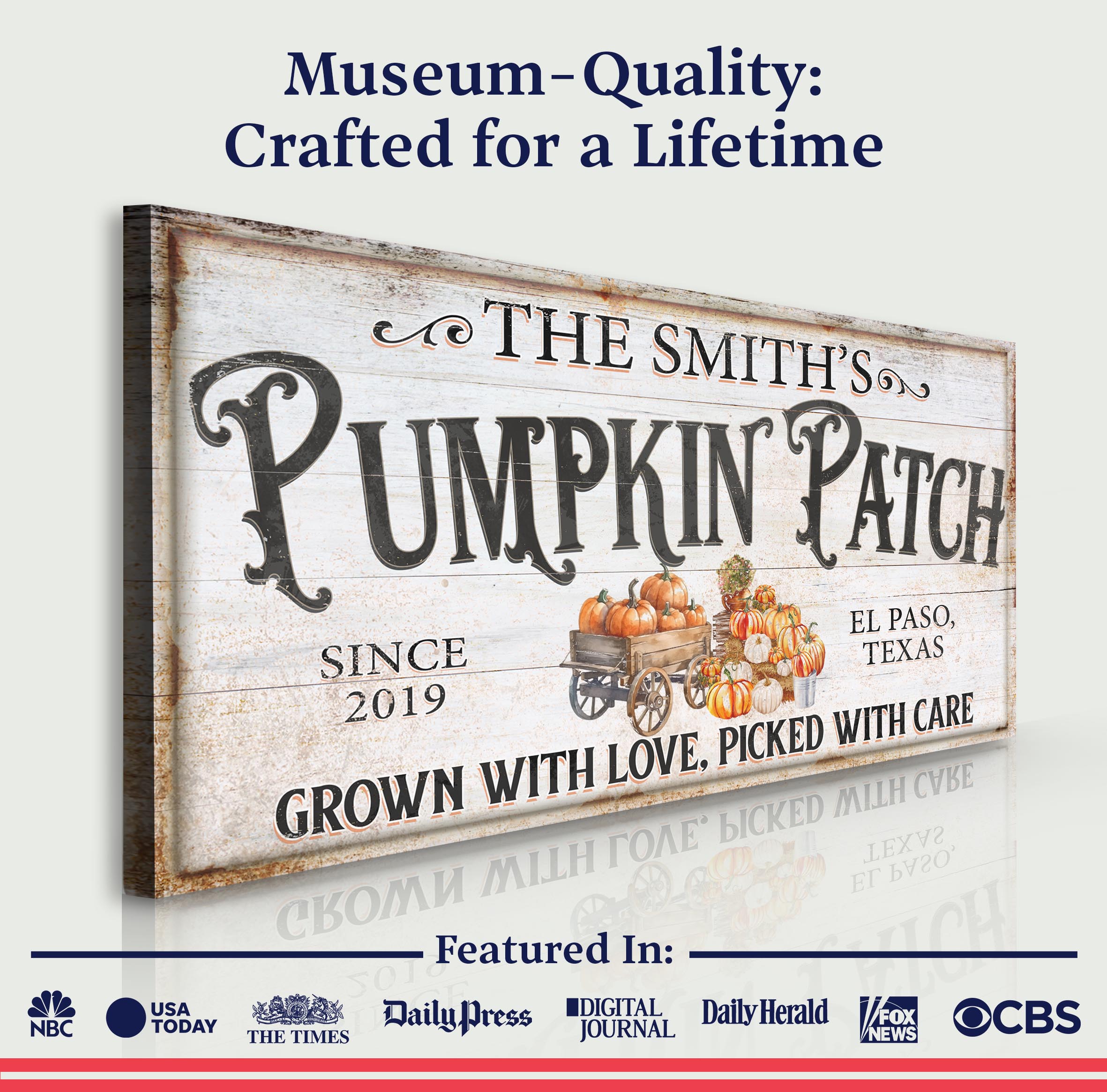 Personalized Pumpkin Patch Sign VII on sale at MyriadMart