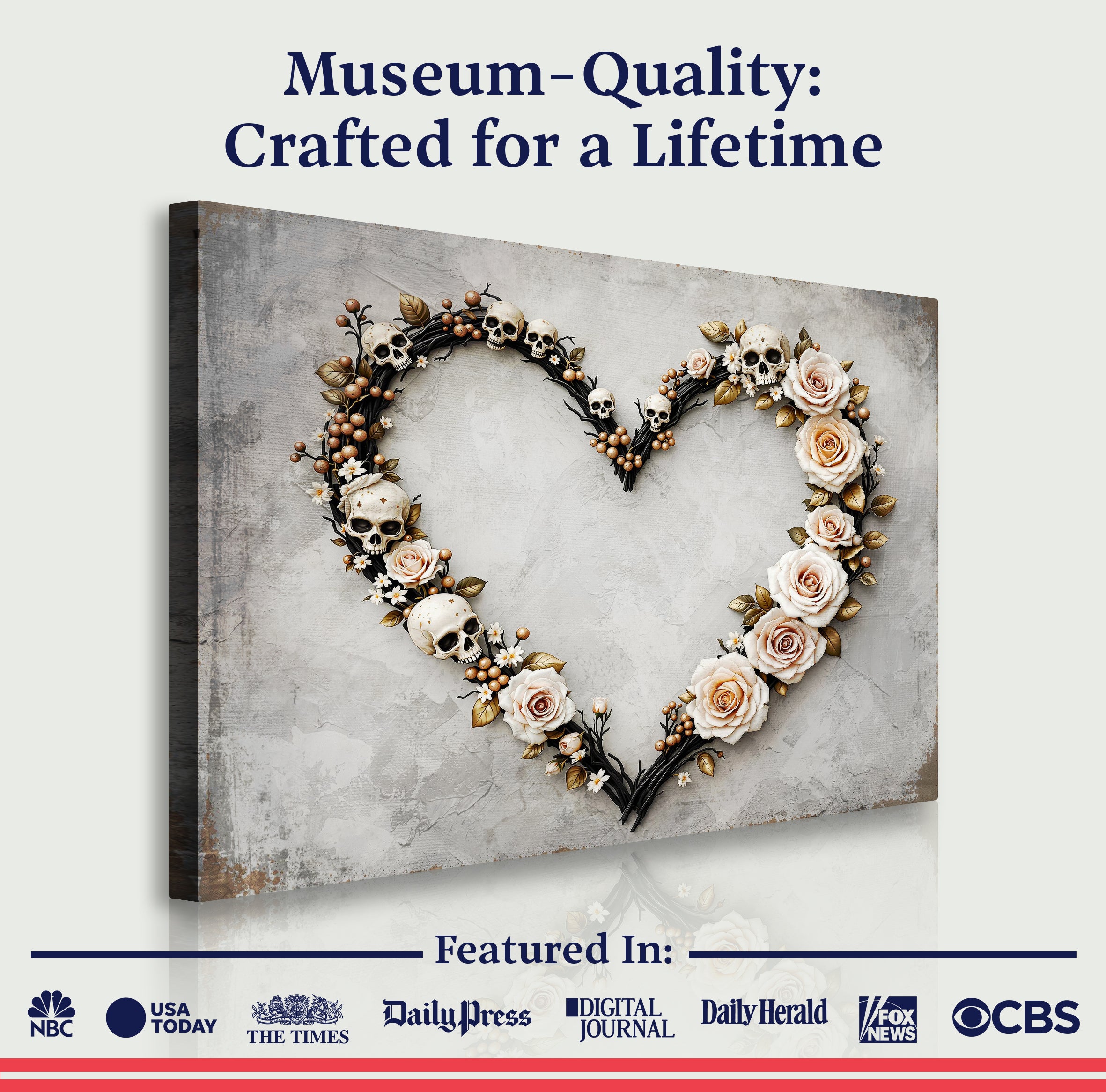 Skull and Flowers Wall Art X on sale at MyriadMart