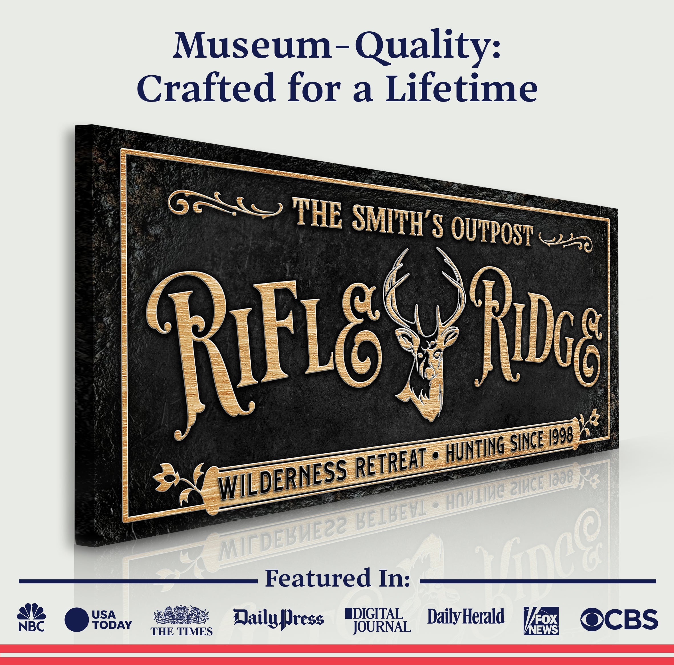 Personalized Rifle Ridge Family Sign on sale at MyriadMart