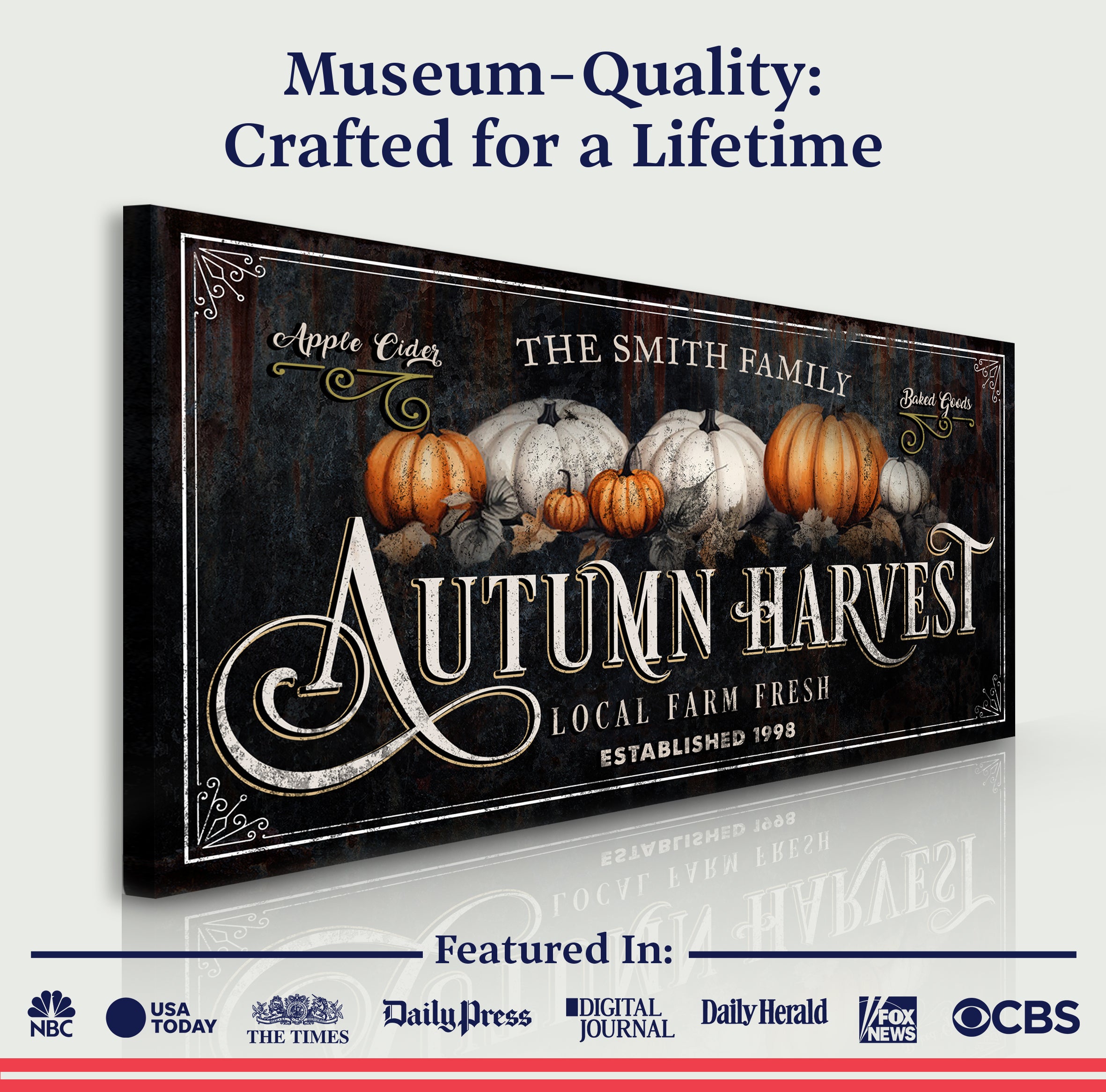 Family Autumn Harvest Thanksgiving Sign on sale at MyriadMart
