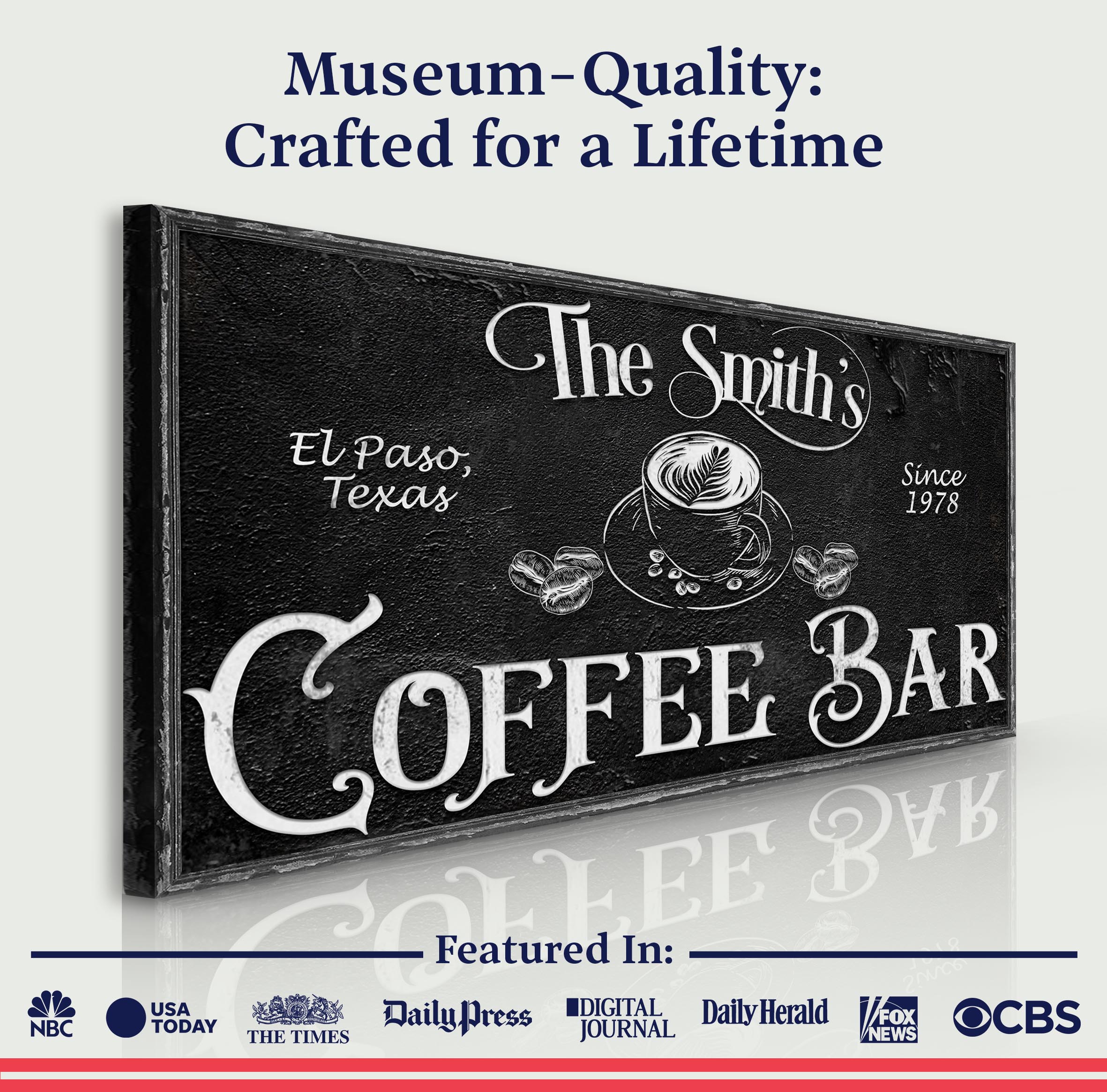 Personalized Coffee Bar Sign VI on sale at MyriadMart