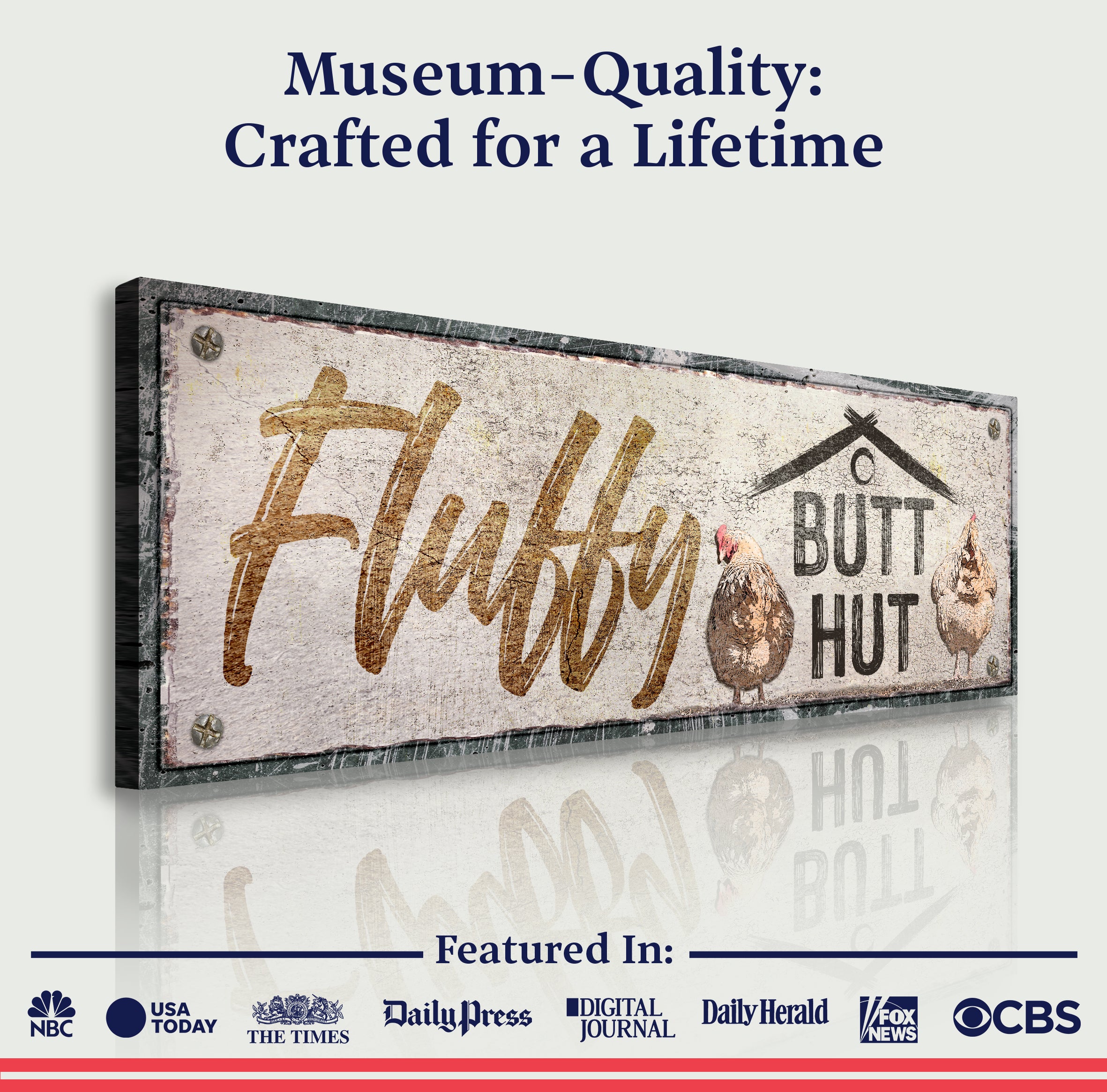 Fluffy Butt Hut Chicken Coop Sign II on sale at MyriadMart