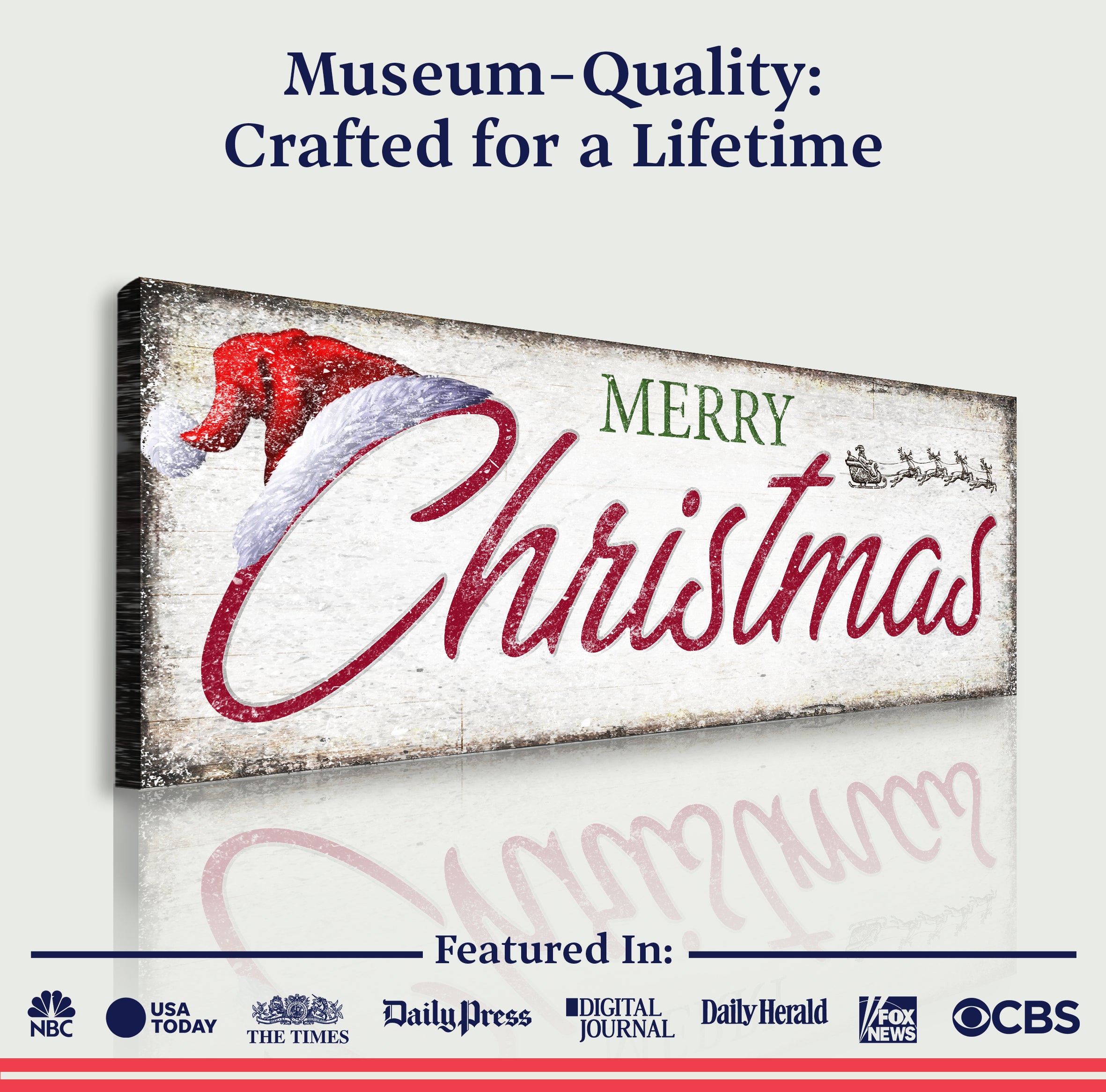 Vintage Merry Christmas Sign IV on sale at MyriadMart