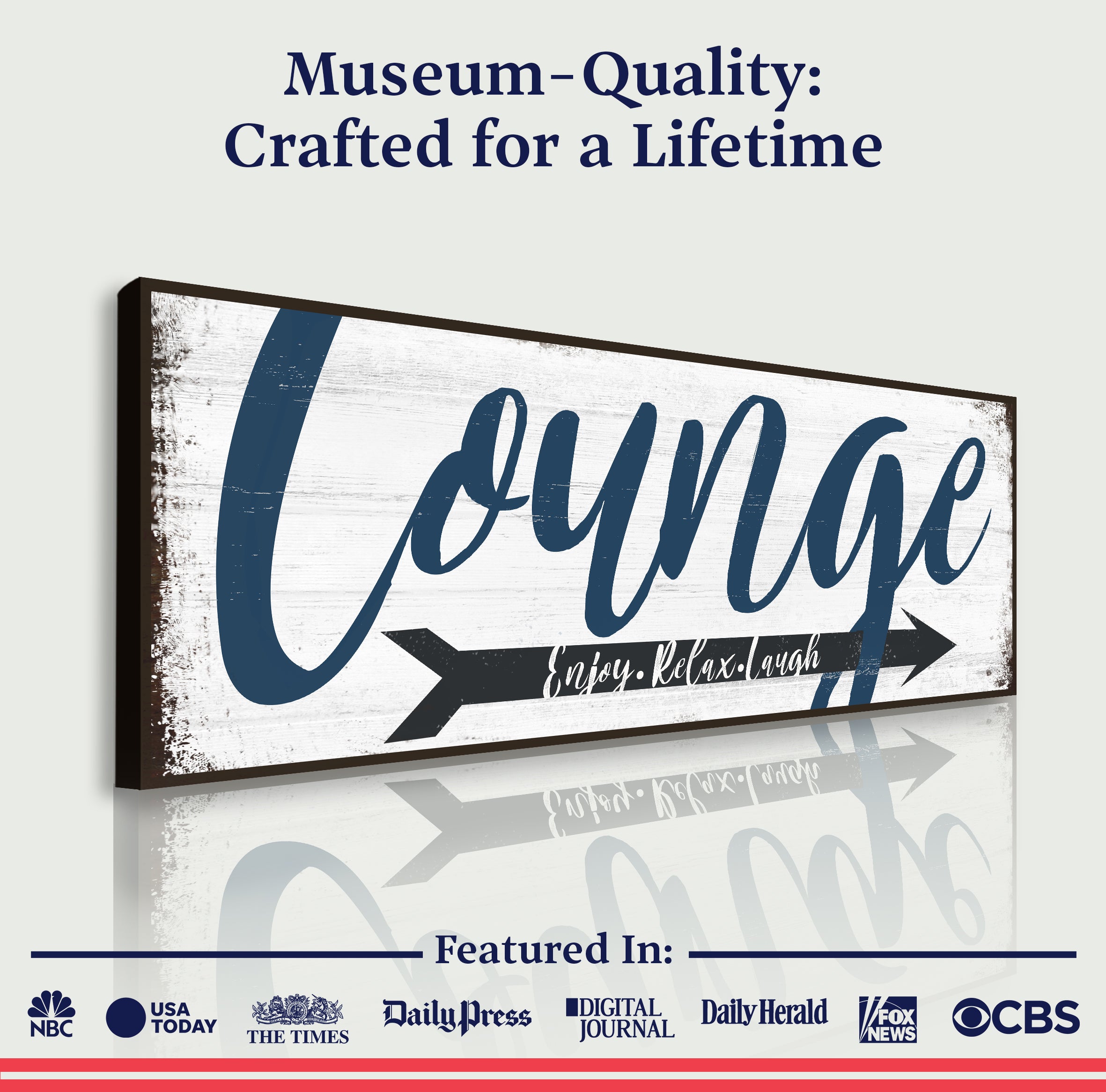 Enjoy Relax Laugh Lounge Sign on sale at MyriadMart