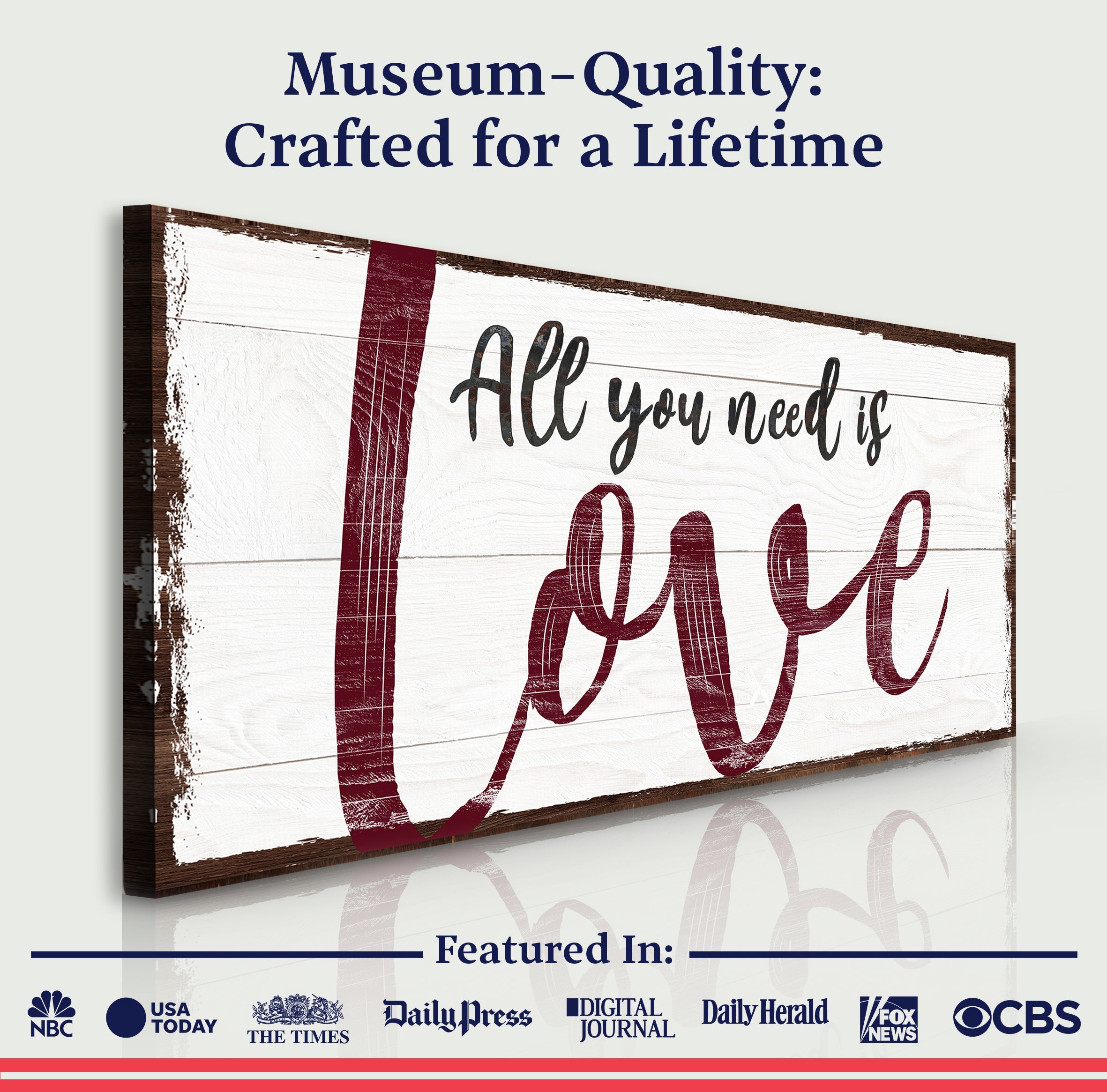 All You Need Is Love Sign on sale at MyriadMart