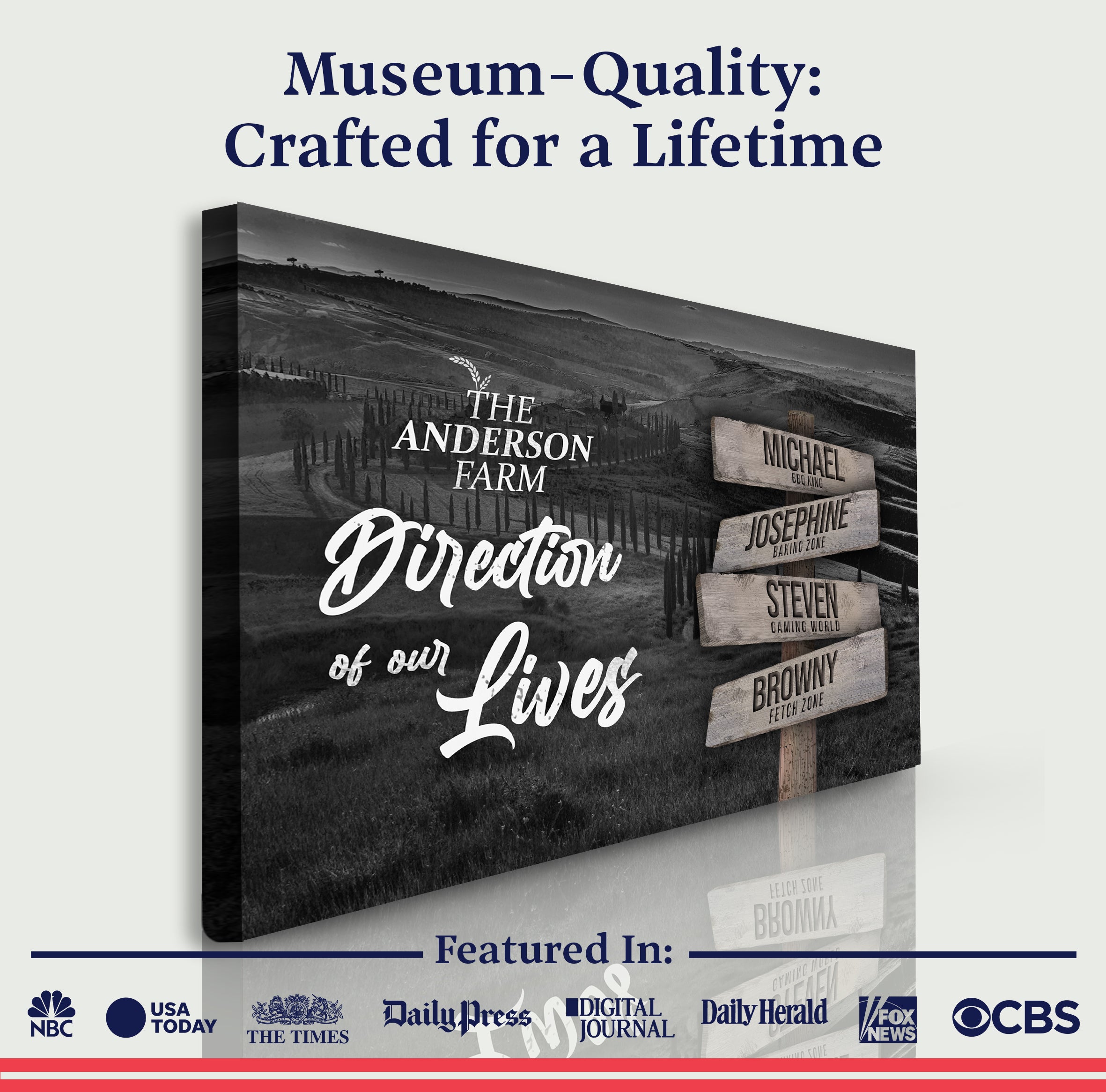 Direction Of Our Lives Family Farm Names Sign on sale at MyriadMart