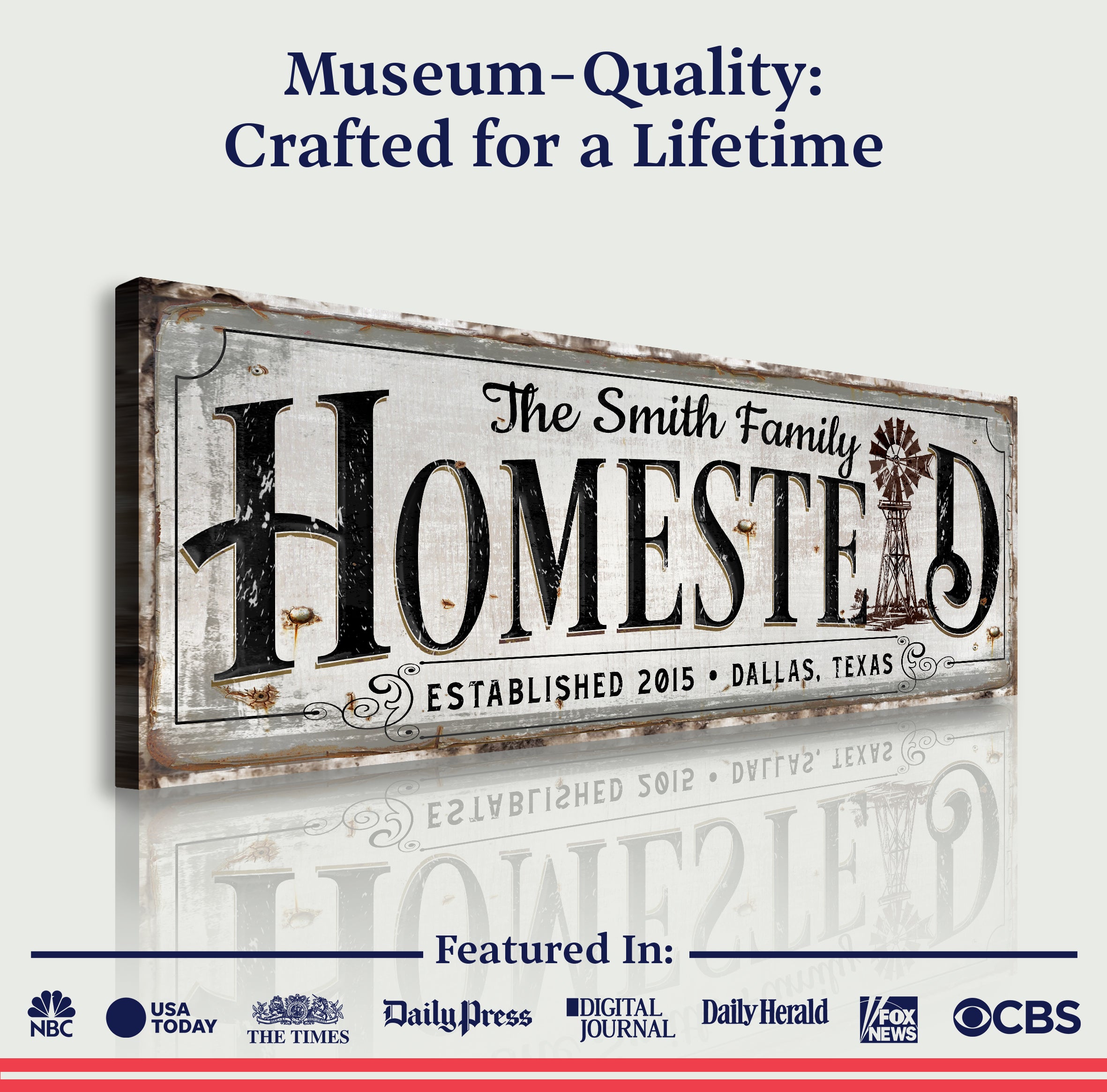 Vintage Rust Homestead Sign on sale at MyriadMart