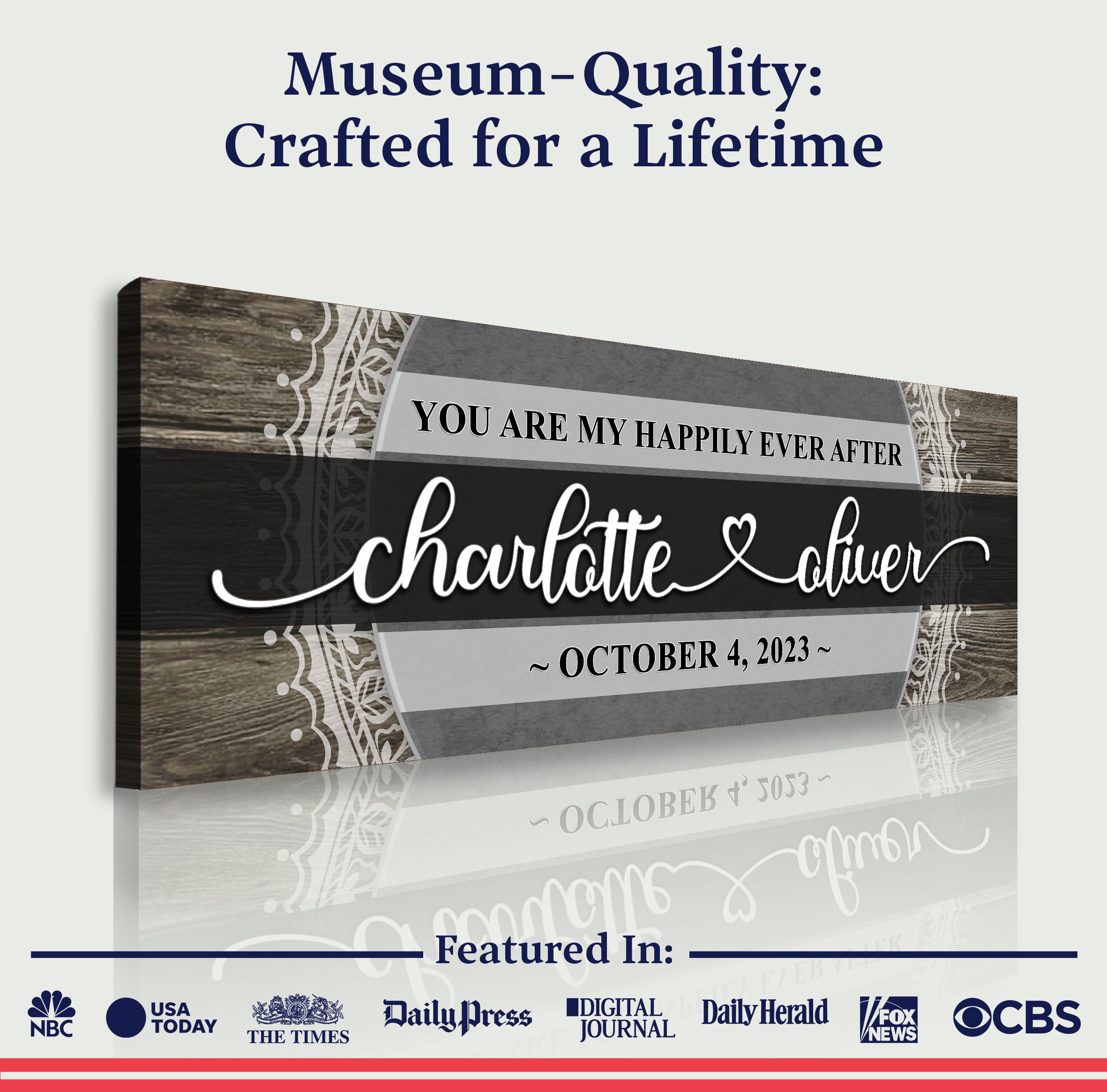 Personalized Happily Ever After Couple Sign VI on sale at MyriadMart