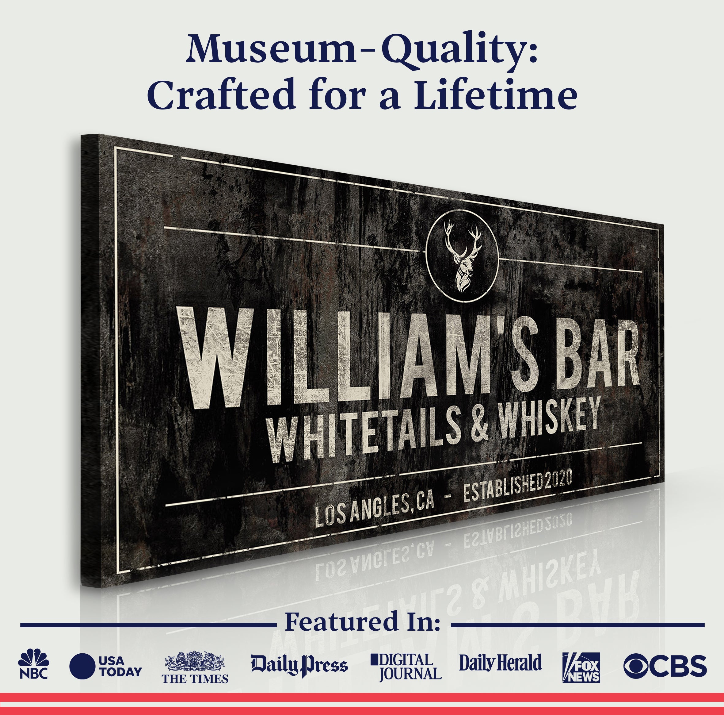 Whitetails and Whiskey Sign on sale at MyriadMart