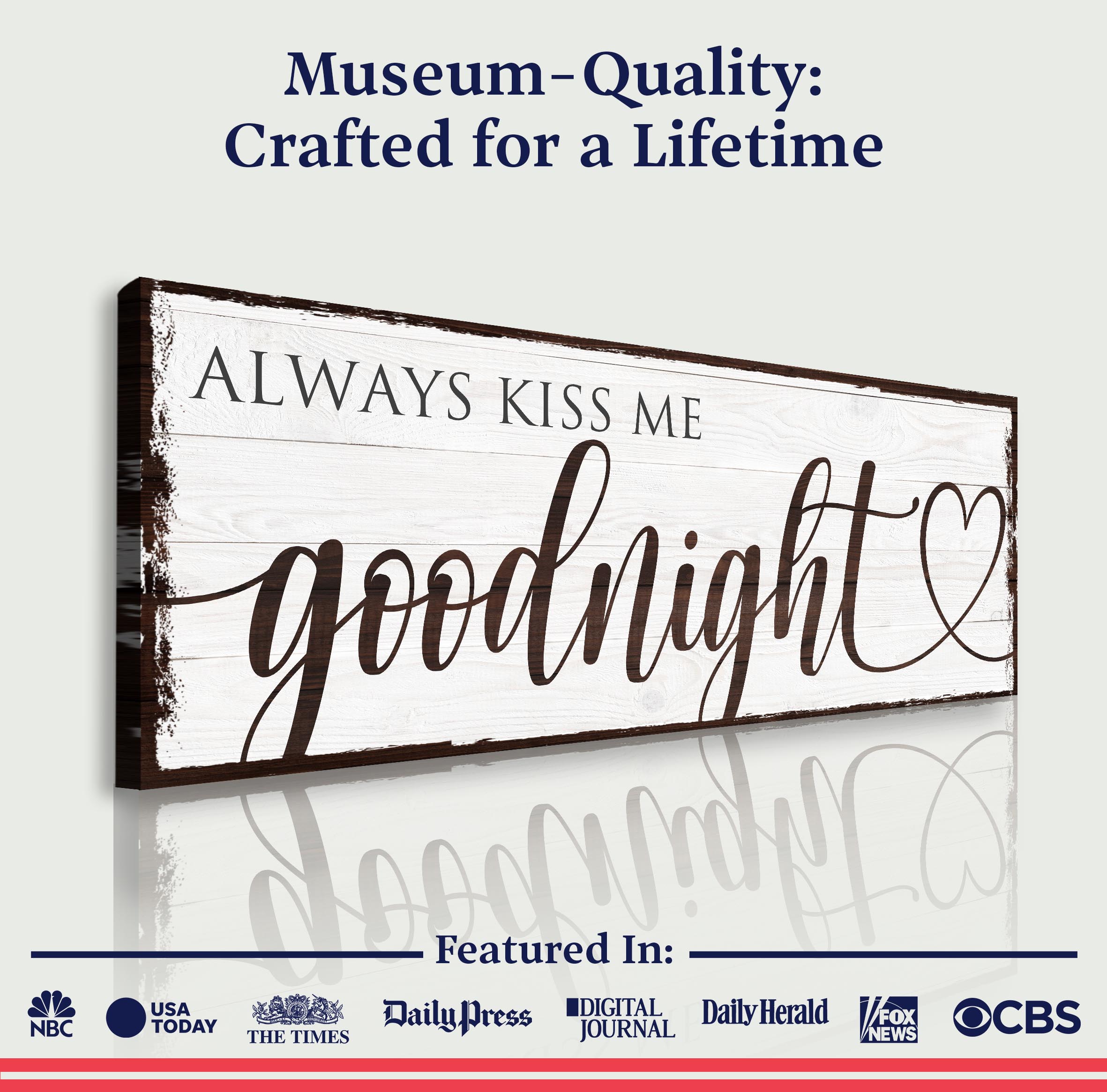 Always Kiss Me Goodnight Sign VII on sale at MyriadMart
