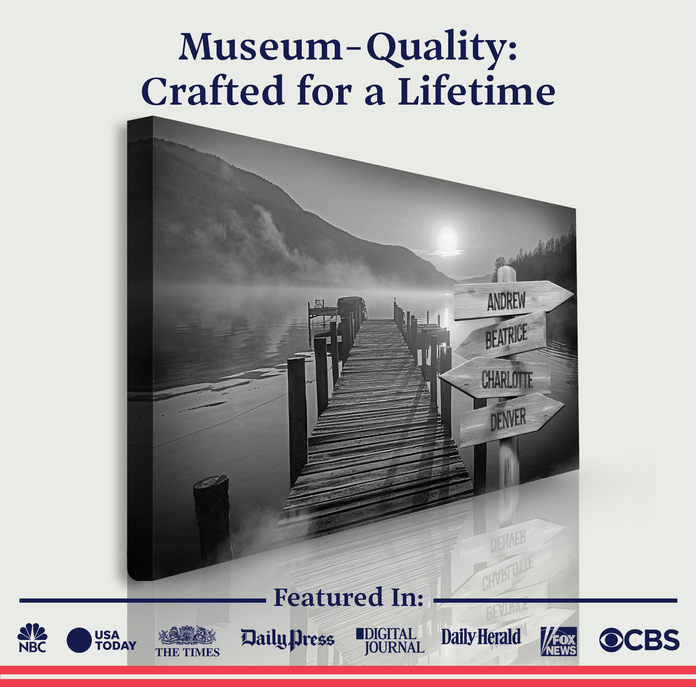 Family Names Lake Dock Sign on sale at MyriadMart