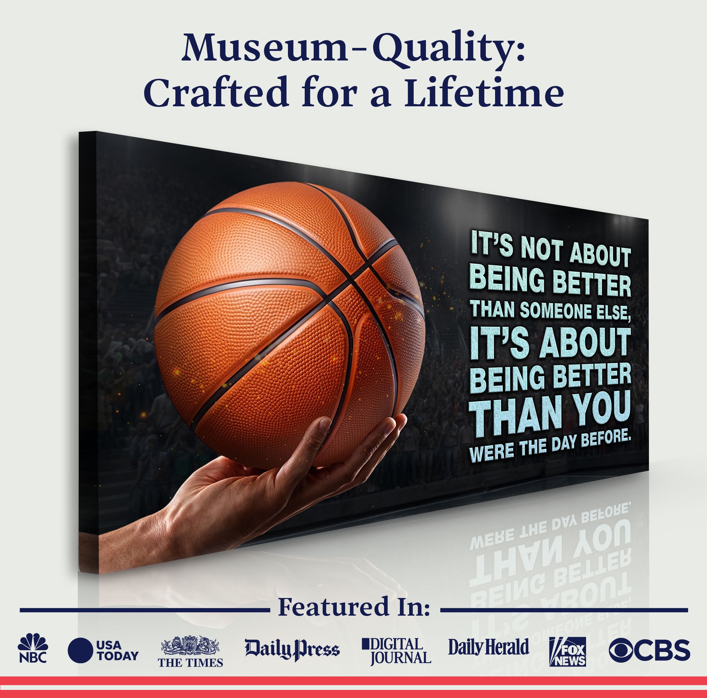 It's Not About Being Better Sports Quote Sign on sale at MyriadMart