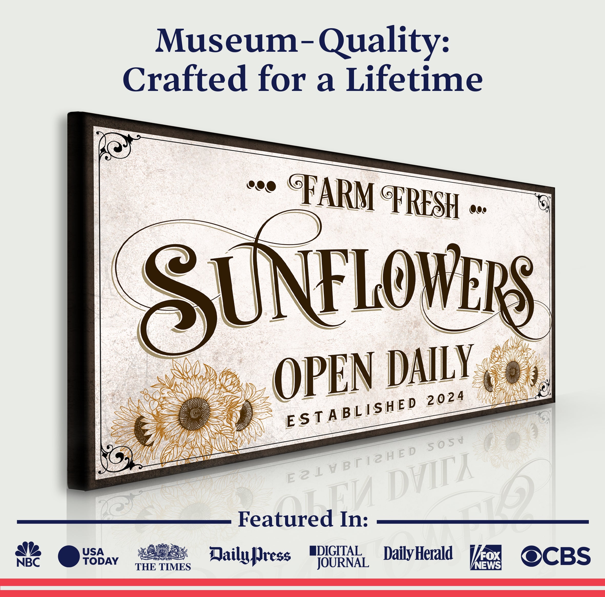 Personalized Fresh Sunflowers Sign II on sale at MyriadMart