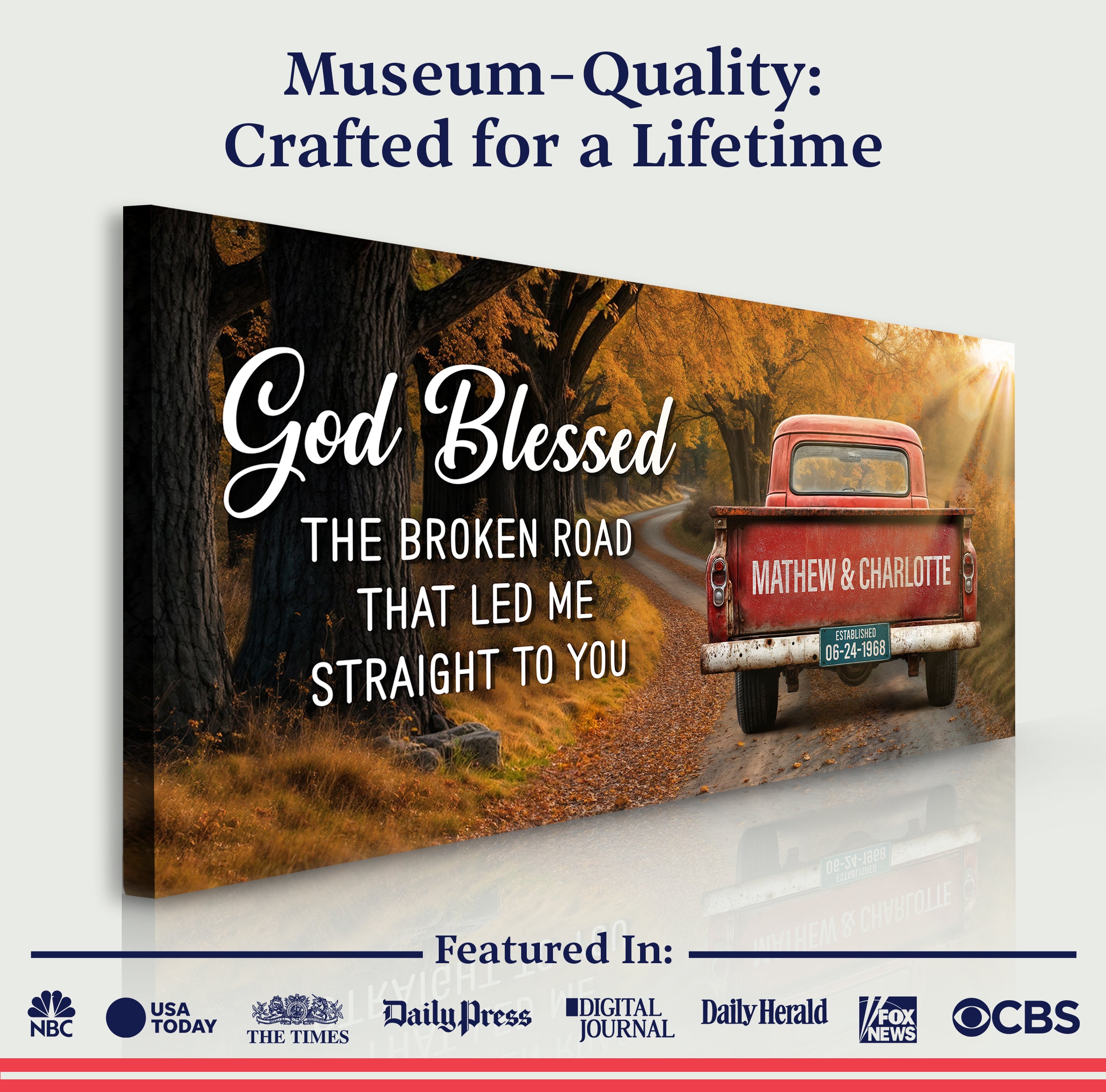 Custom Vintage Truck Couple Sign II on sale at MyriadMart