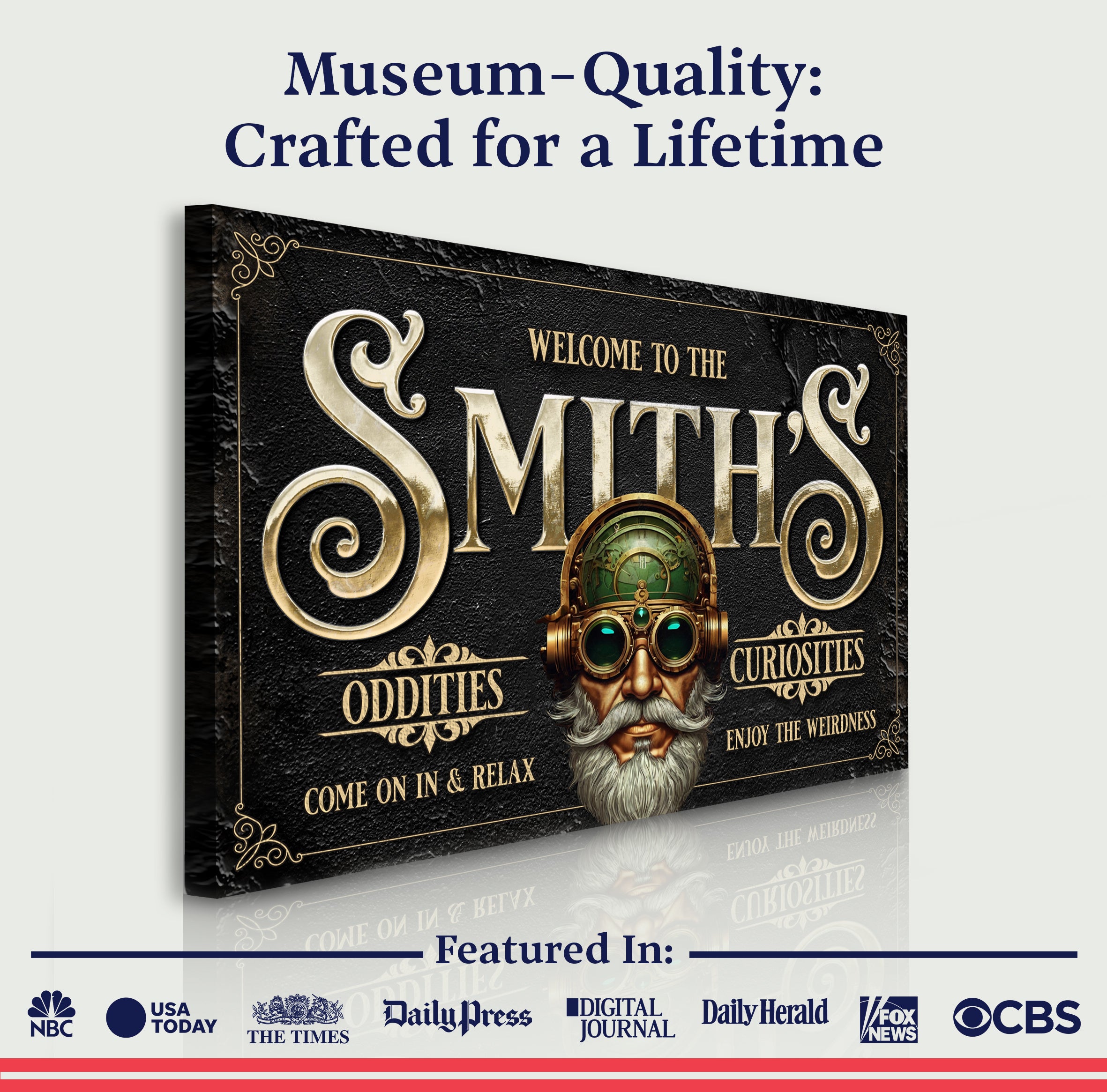 Personalized Family Steampunk Sign on sale at MyriadMart