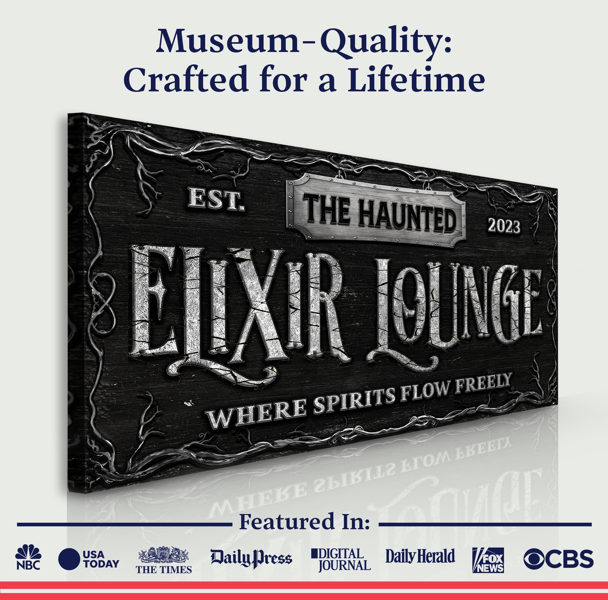 The Haunted Elixir Lounge Halloween Sign on sale at MyriadMart