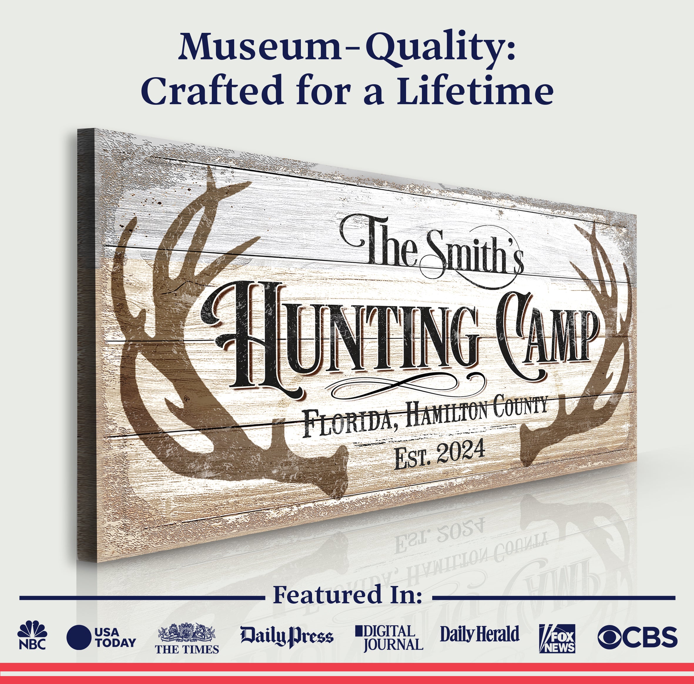 Hunting Camp Family Sign on sale at MyriadMart