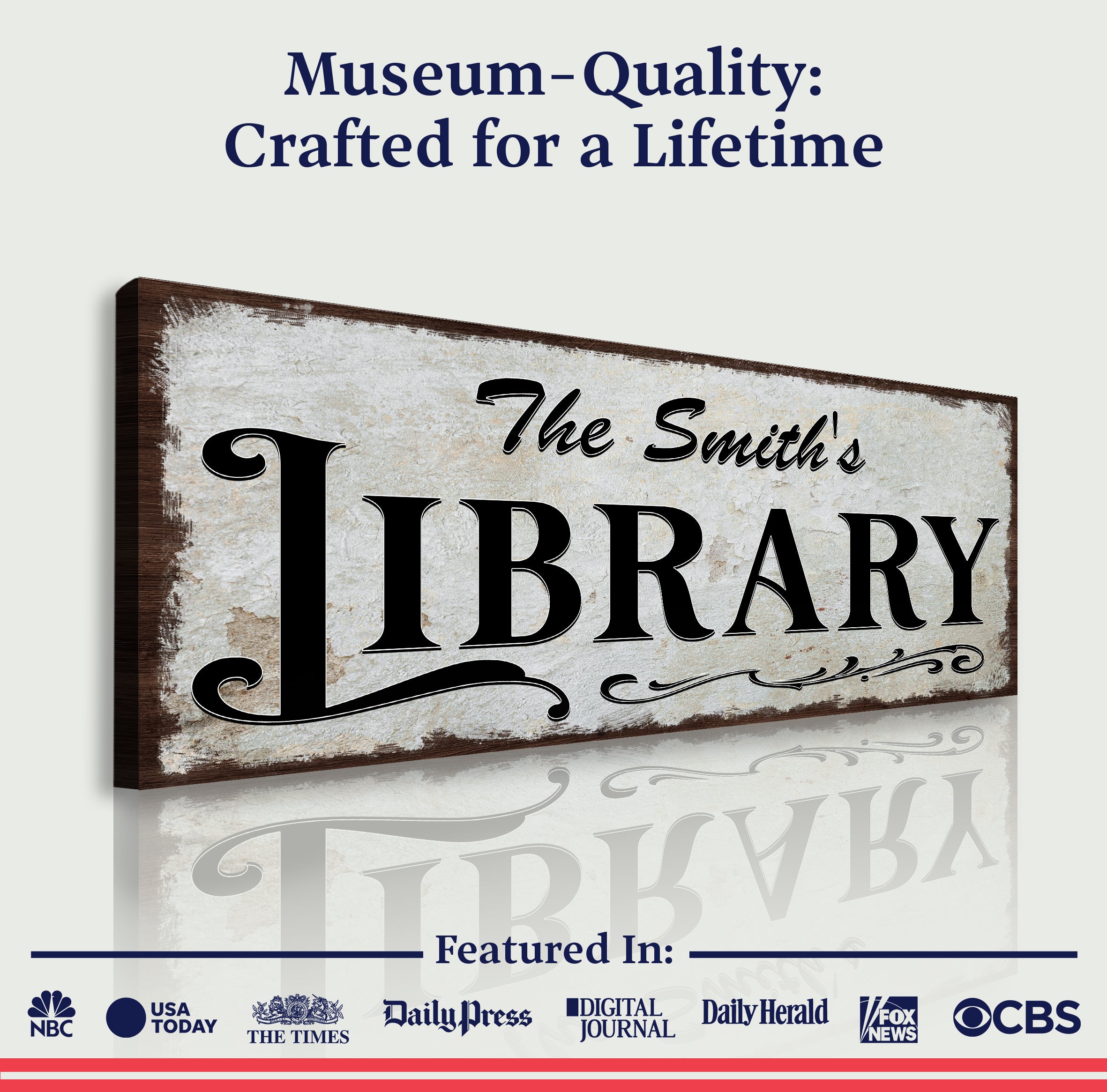 Personalized Library Sign III on sale at MyriadMart