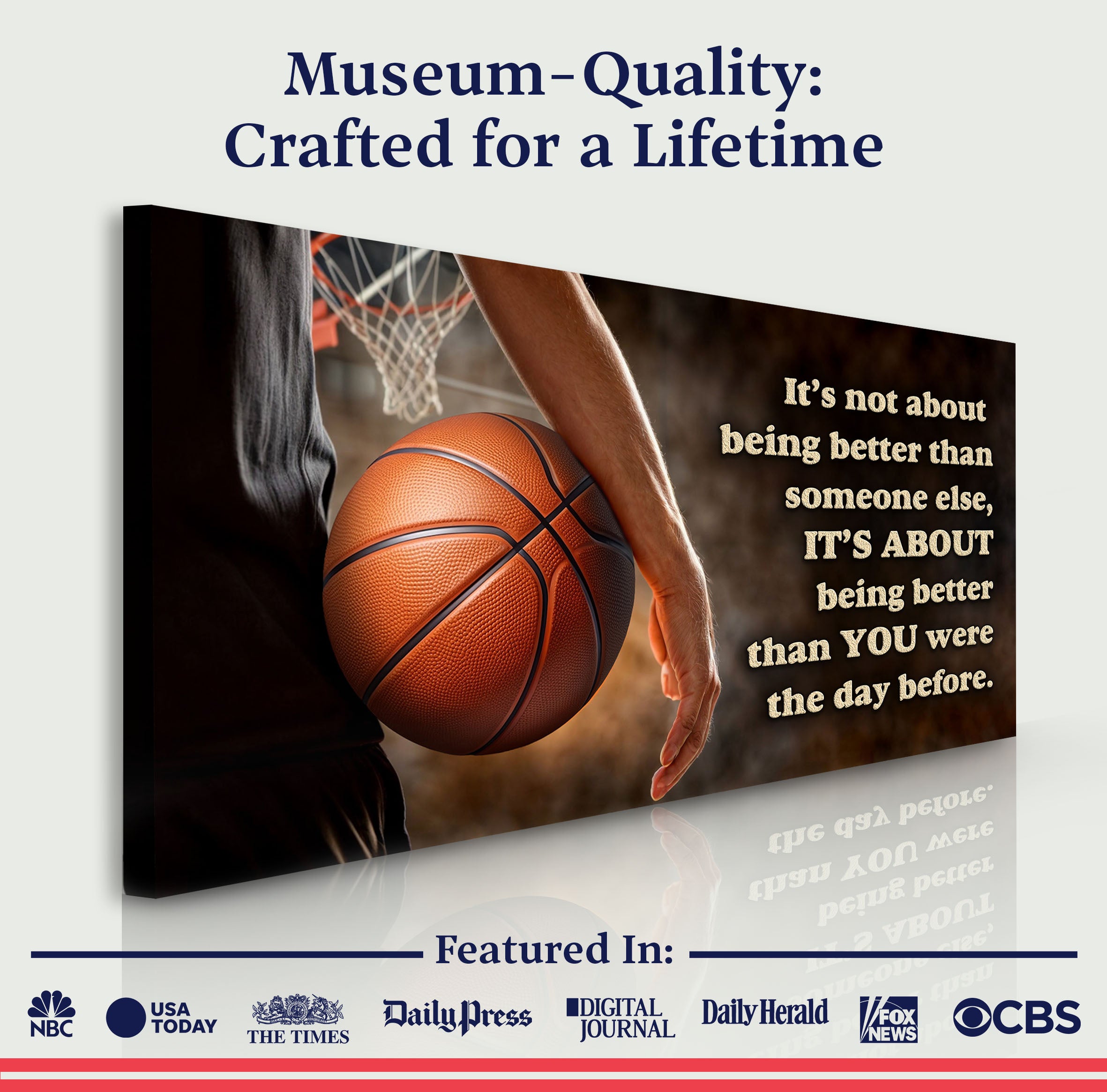 It's Not About Being Better Sports Quote Sign IV on sale at MyriadMart