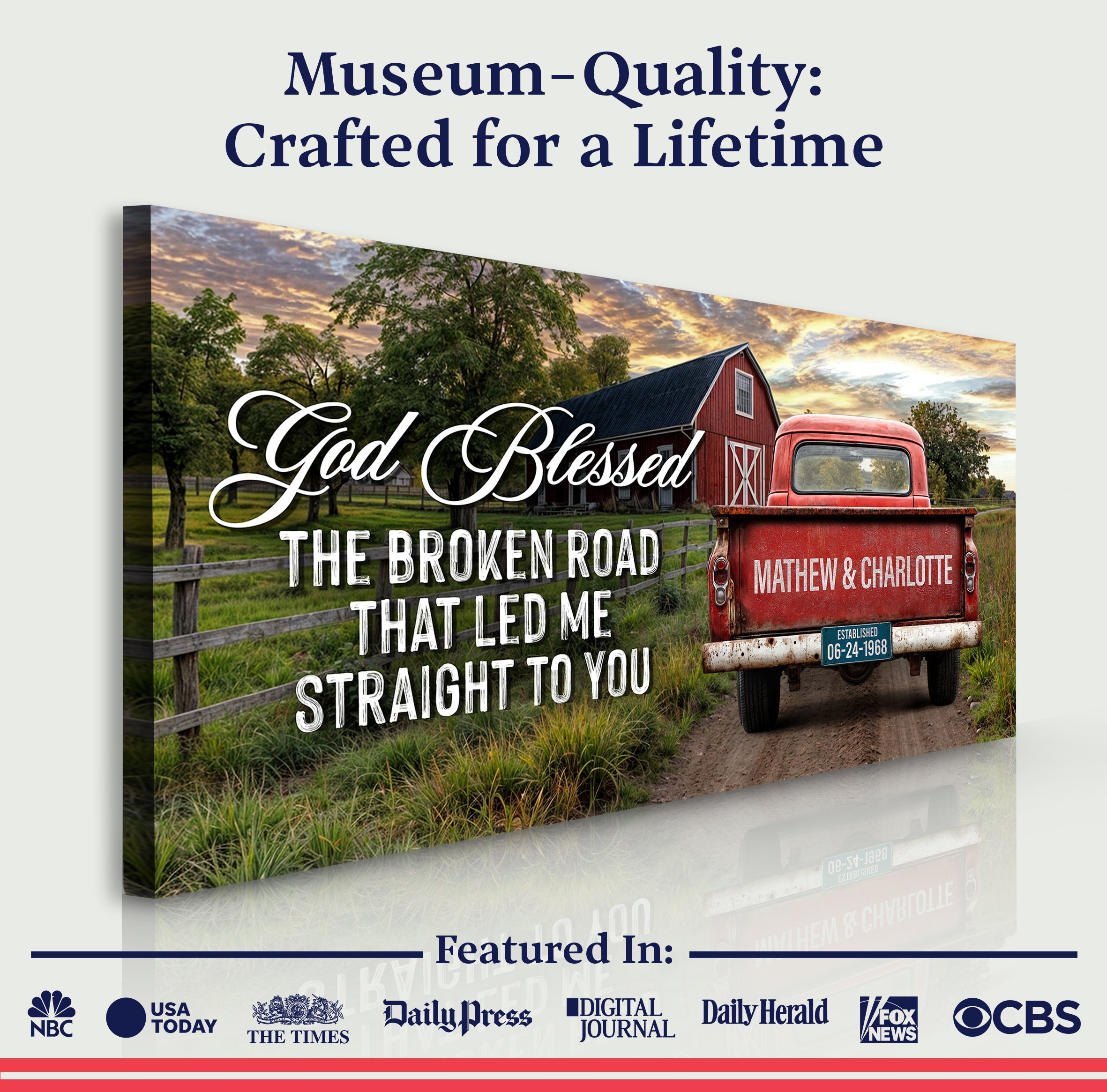 Custom Vintage Truck Couple Sign V on sale at MyriadMart