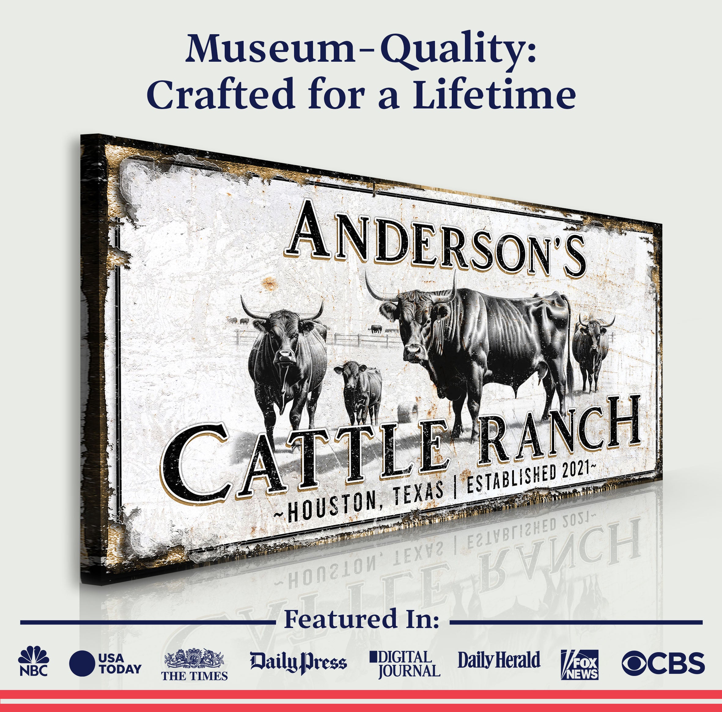 Personalized Cattle Sign on sale at MyriadMart