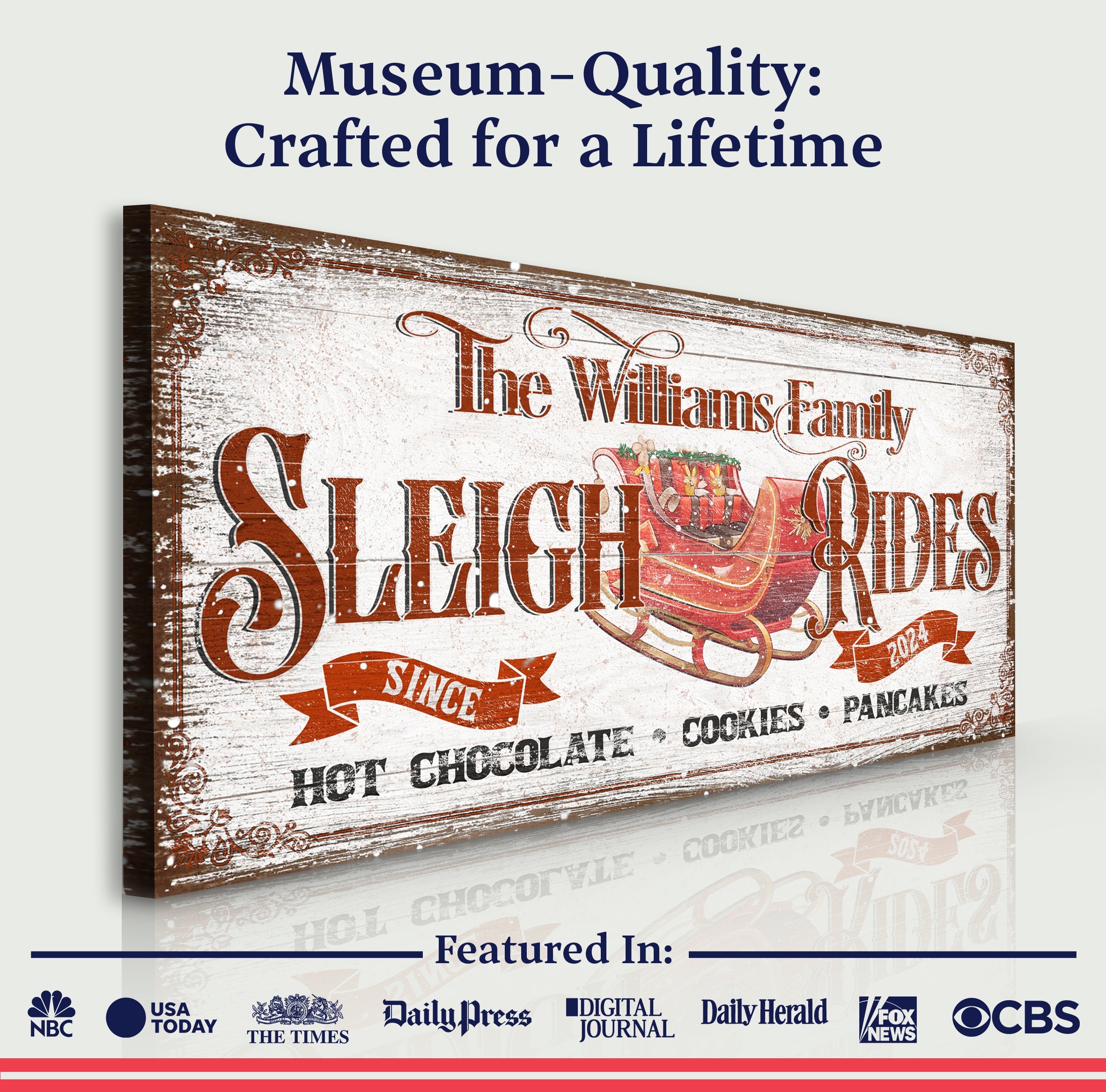 Sleigh Rides Christmas Sign V on sale at MyriadMart