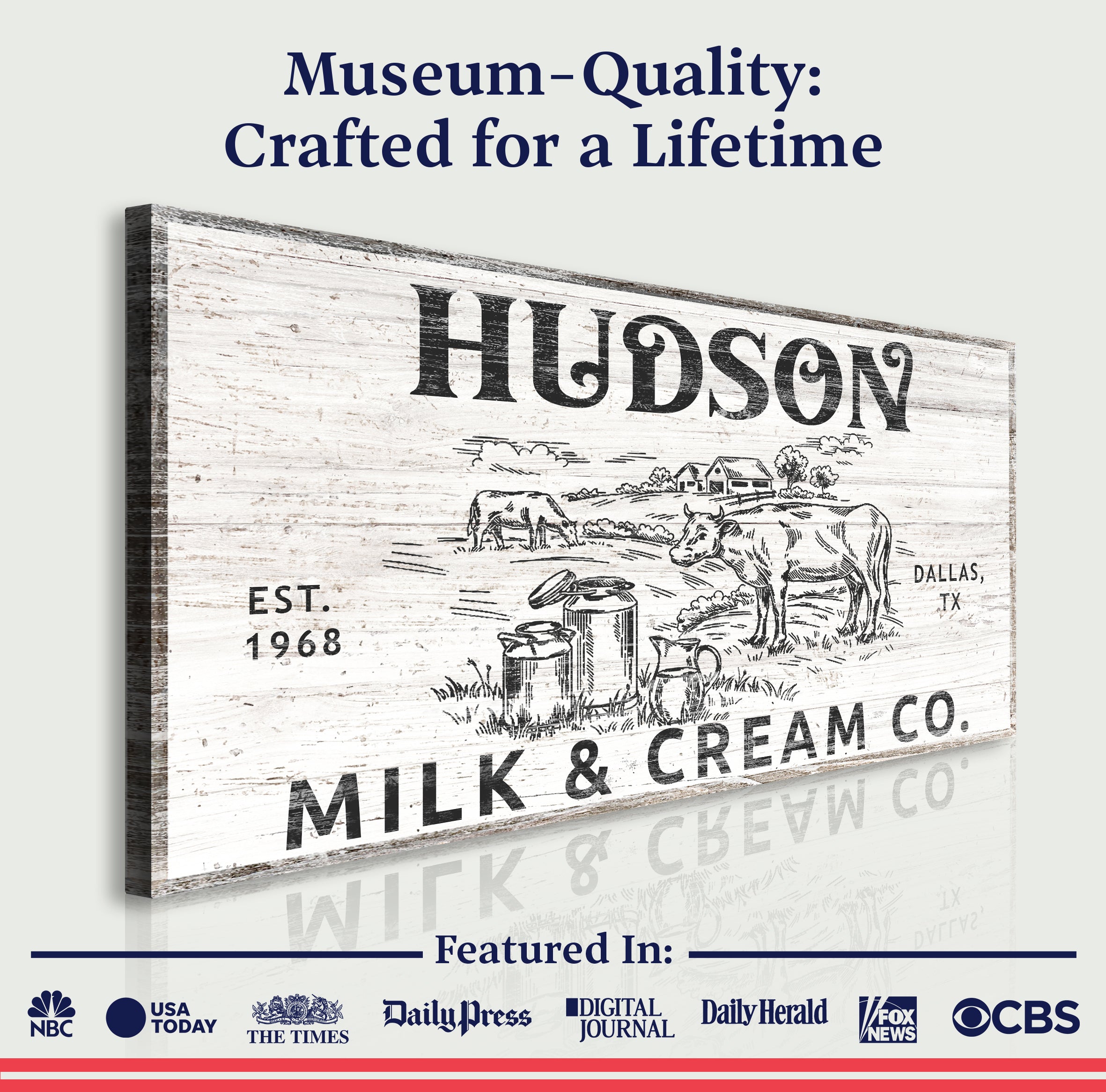 Personalized Milk & Cream Co Sign II on sale at MyriadMart
