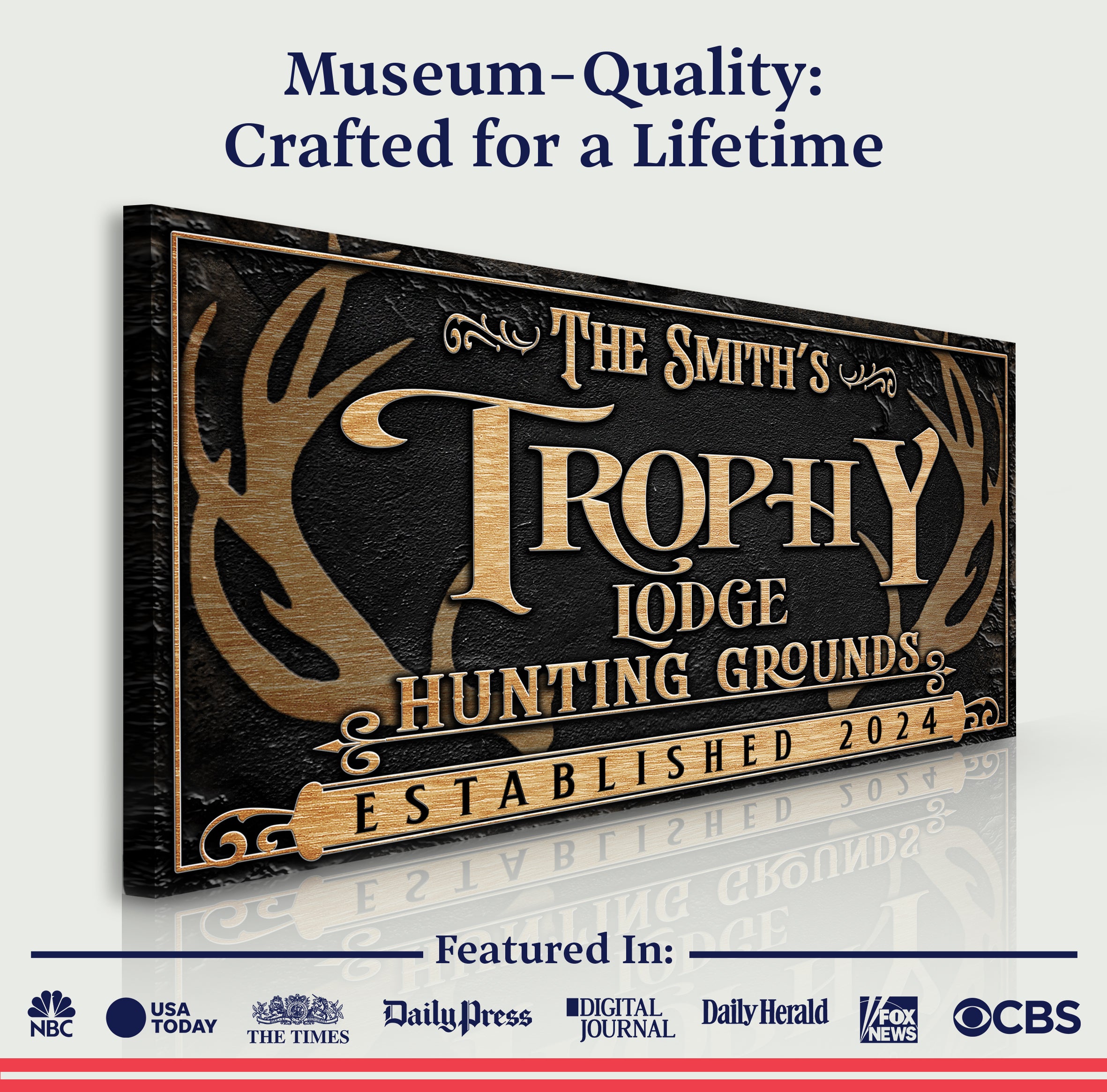 Personalized Family Antler Sign III on sale at MyriadMart