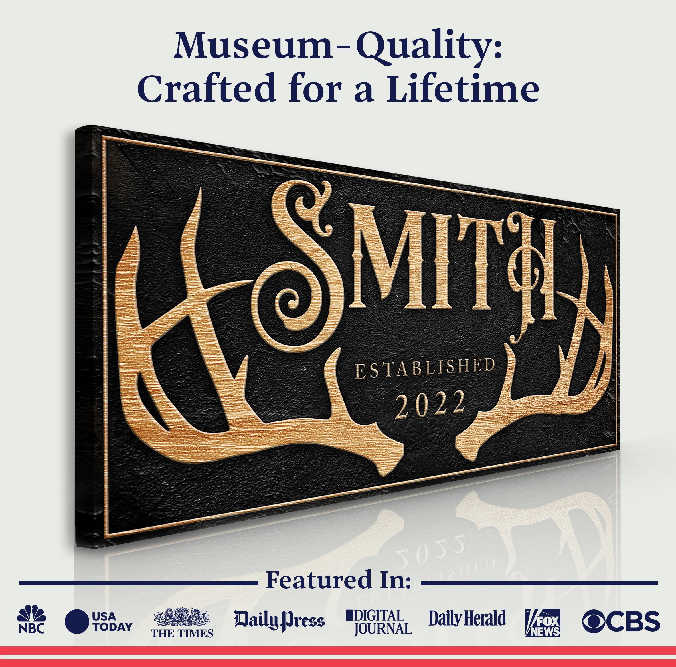 Personalized Family Antler Sign on sale at MyriadMart