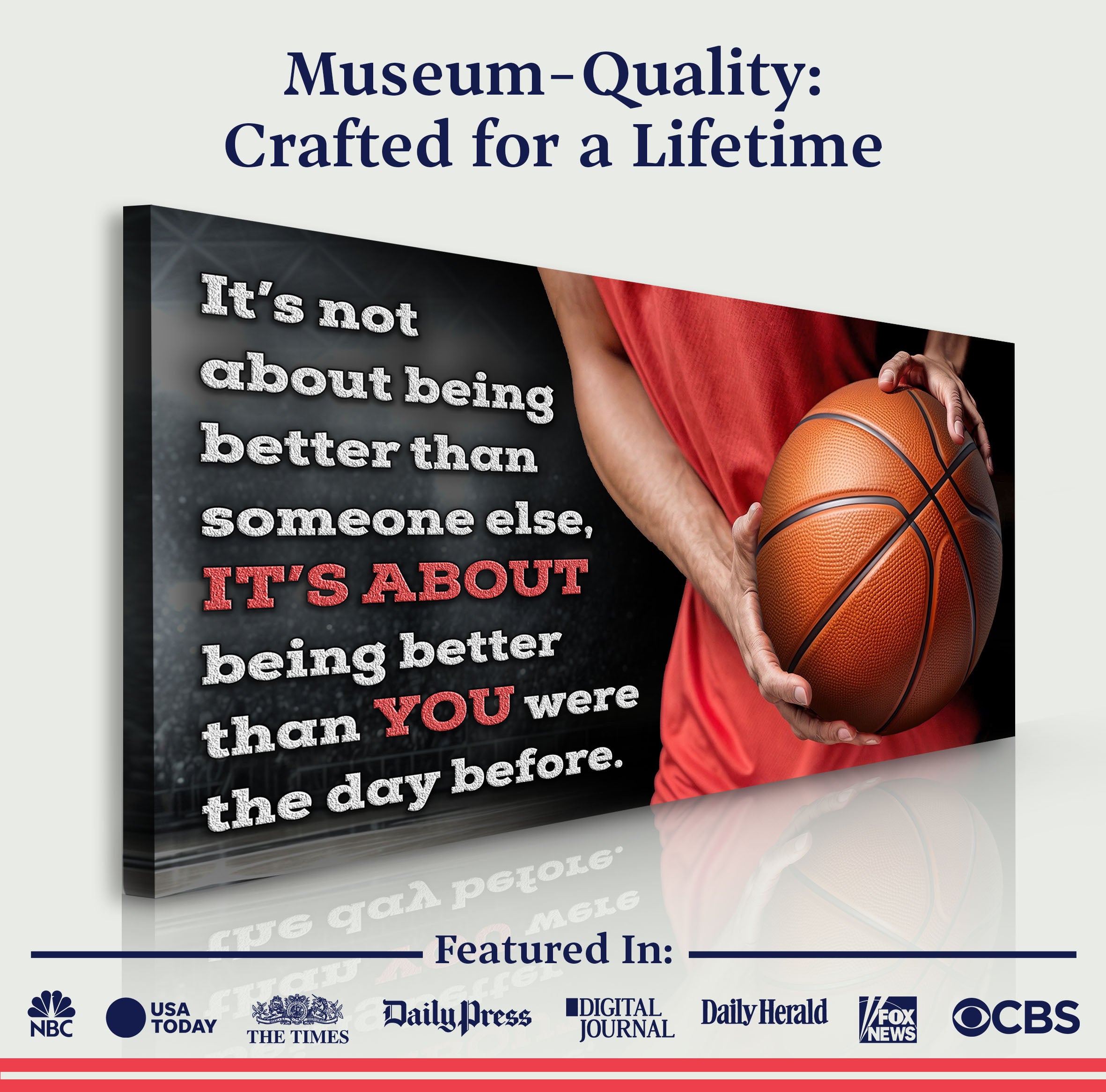 It's Not About Being Better Sports Quote Sign V on sale at MyriadMart