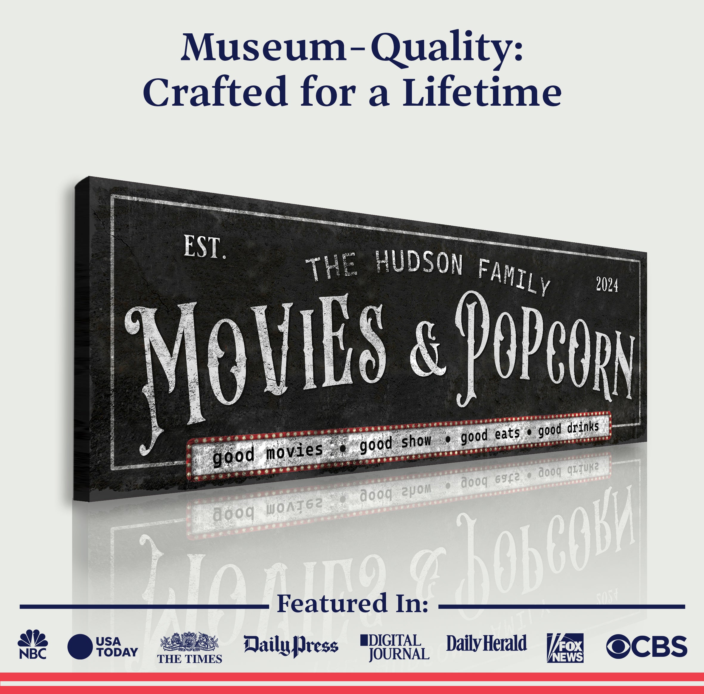 Personalized Movies & Popcorn Sign II on sale at MyriadMart